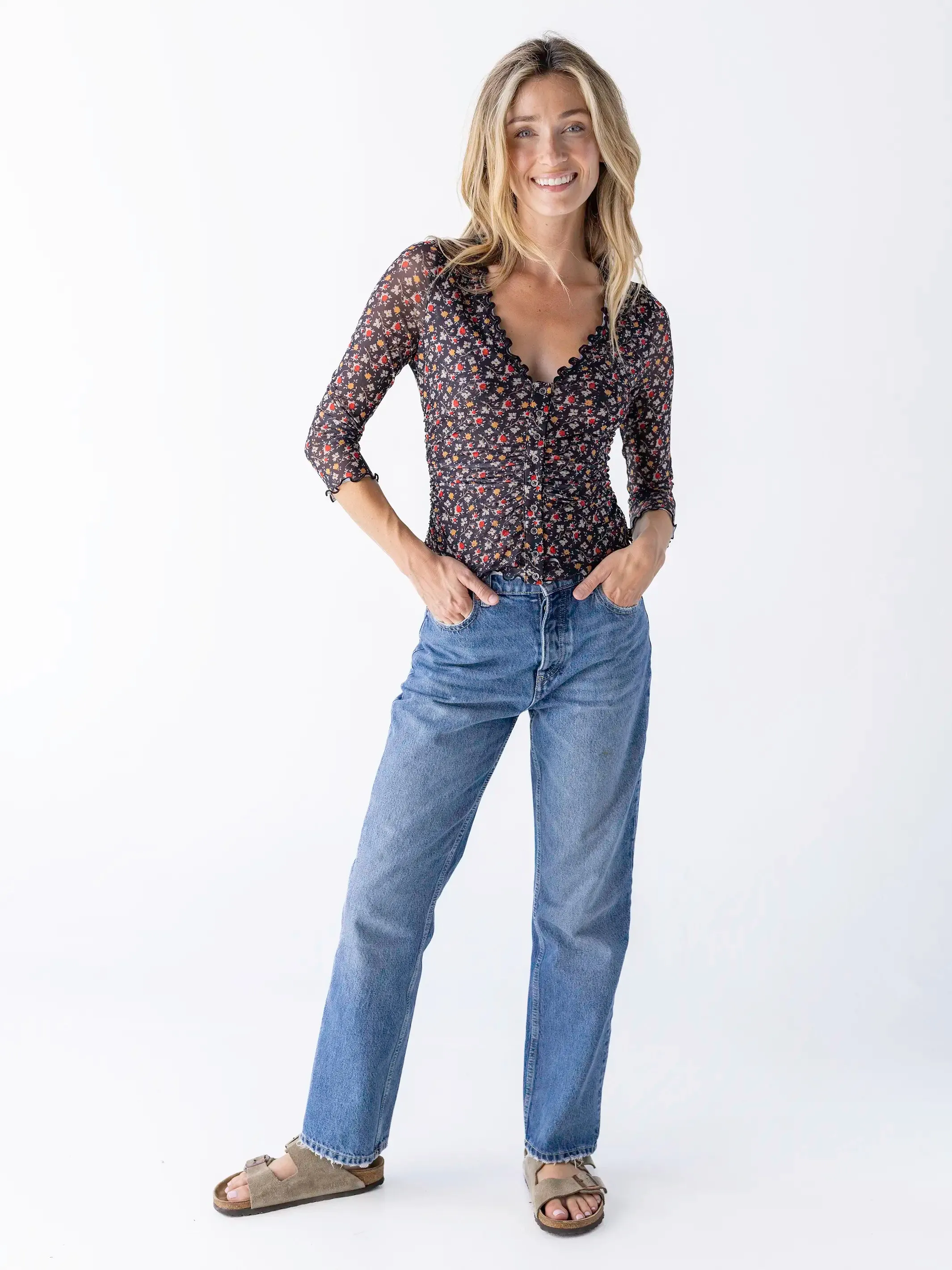 Florence Mesh Top - Black Oakley Floral sold by NATURAL LIFE product image thumbnail 4