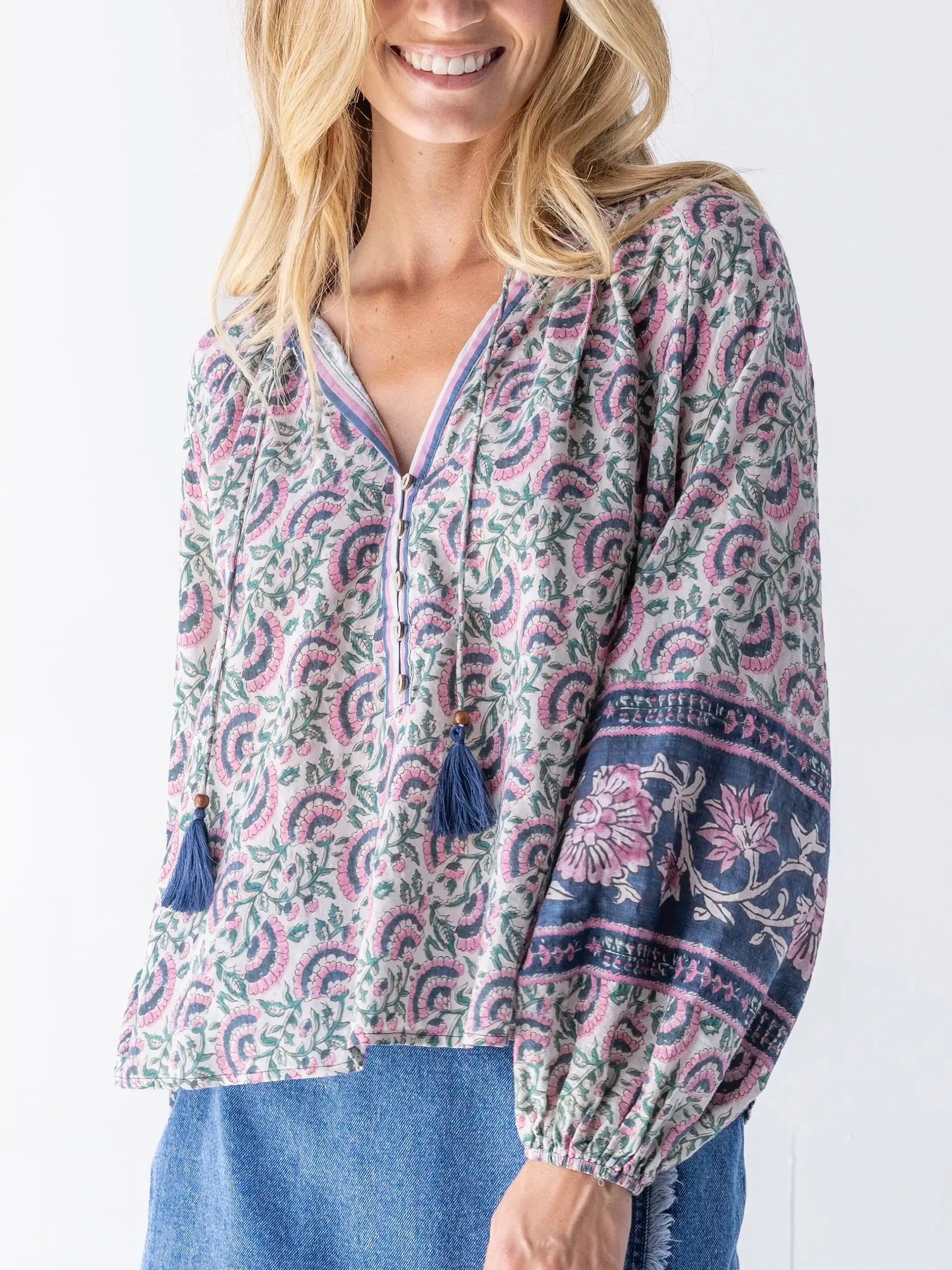 Get Up & Go Top - Purple Fan Floral sold by NATURAL LIFE product image thumbnail 2