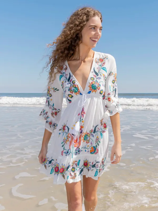 Capri Cotton Mini Dress - White sold by NATURAL LIFE
