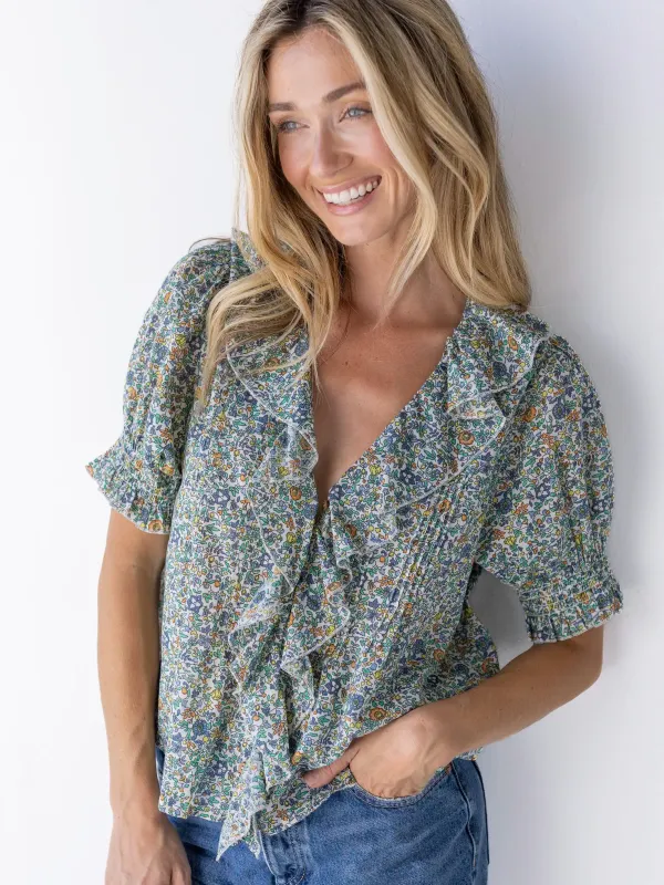 My Favorite Cotton Top - Blue Floral sold by NATURAL LIFE