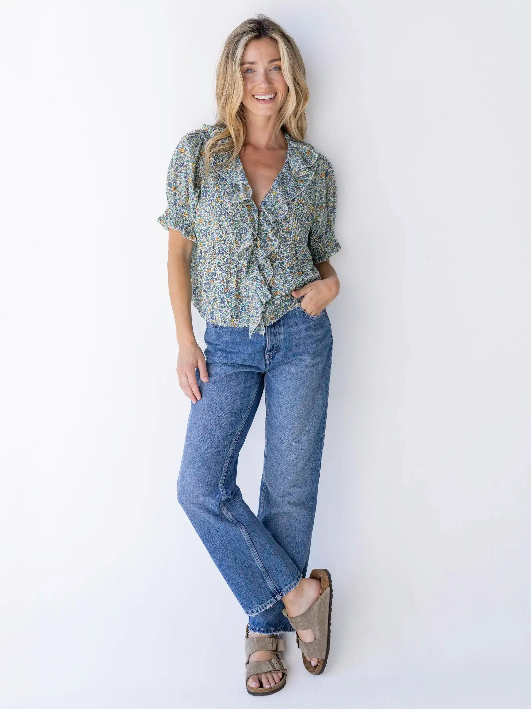 My Favorite Cotton Top - Blue Floral sold by NATURAL LIFE product image thumbnail 4