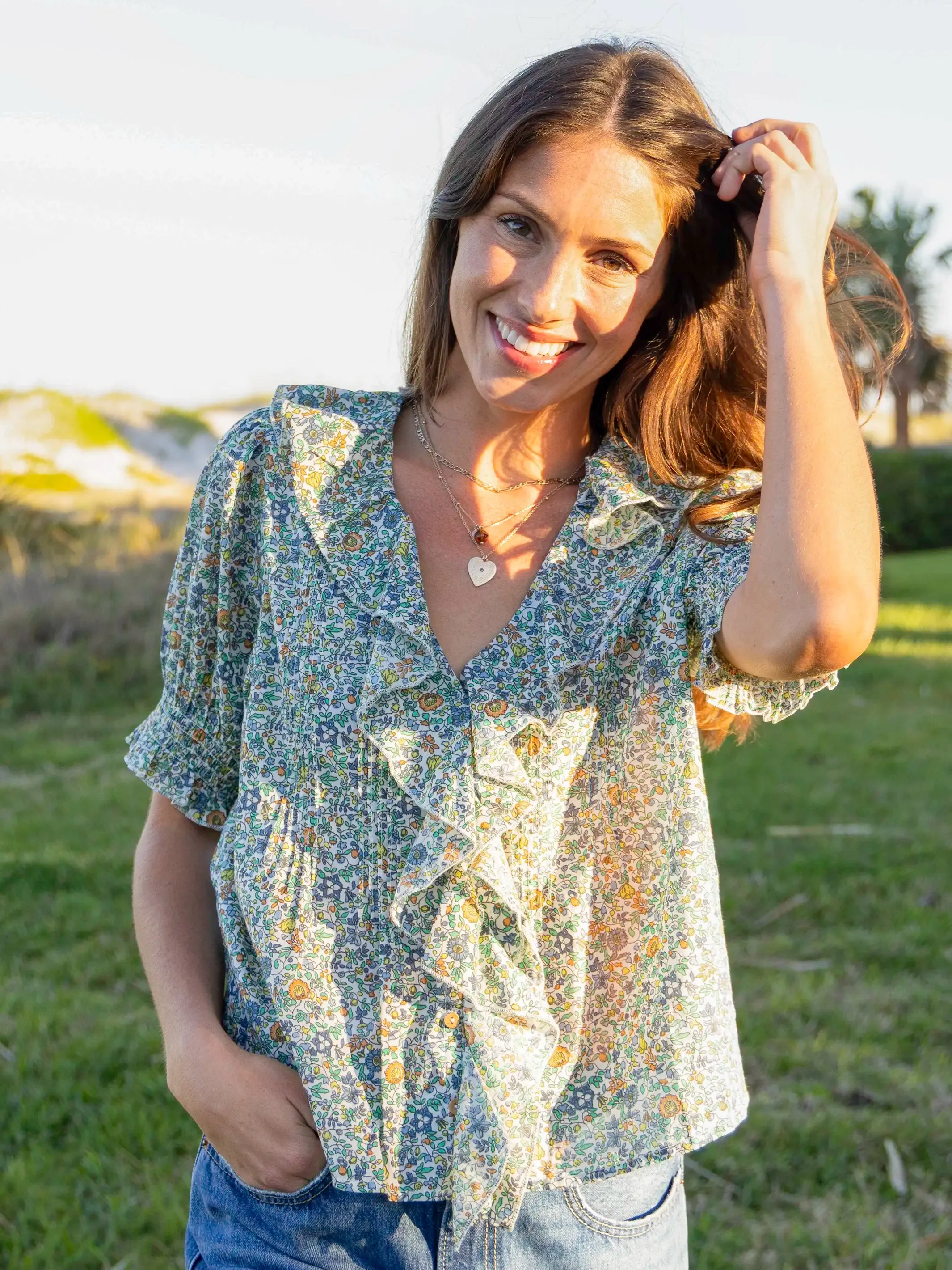 My Favorite Cotton Top - Blue Floral sold by NATURAL LIFE product image thumbnail 2