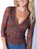 Florence Mesh Top - Woodcut Floral Bronze sold by NATURAL LIFE