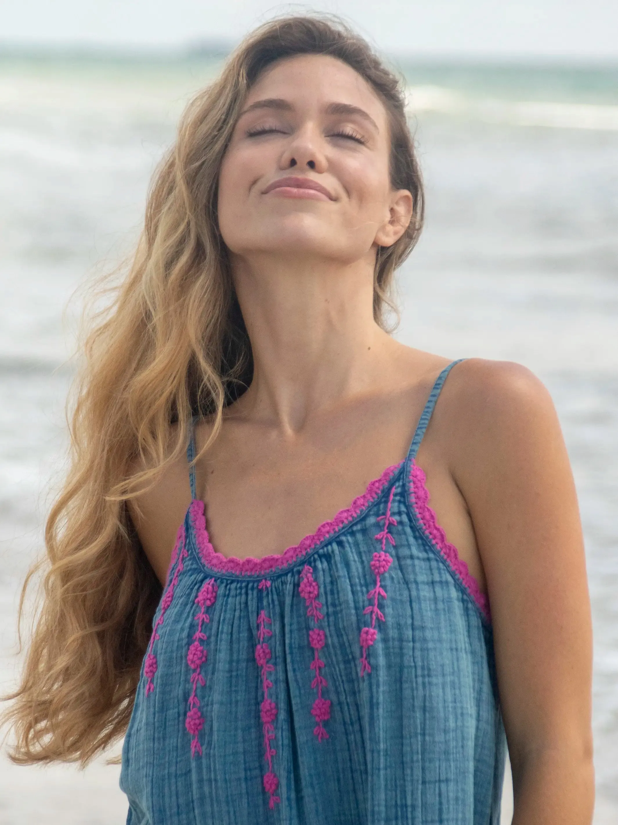 Coco Cotton Crochet Mini Dress - Blue sold by NATURAL LIFE product image thumbnail 2