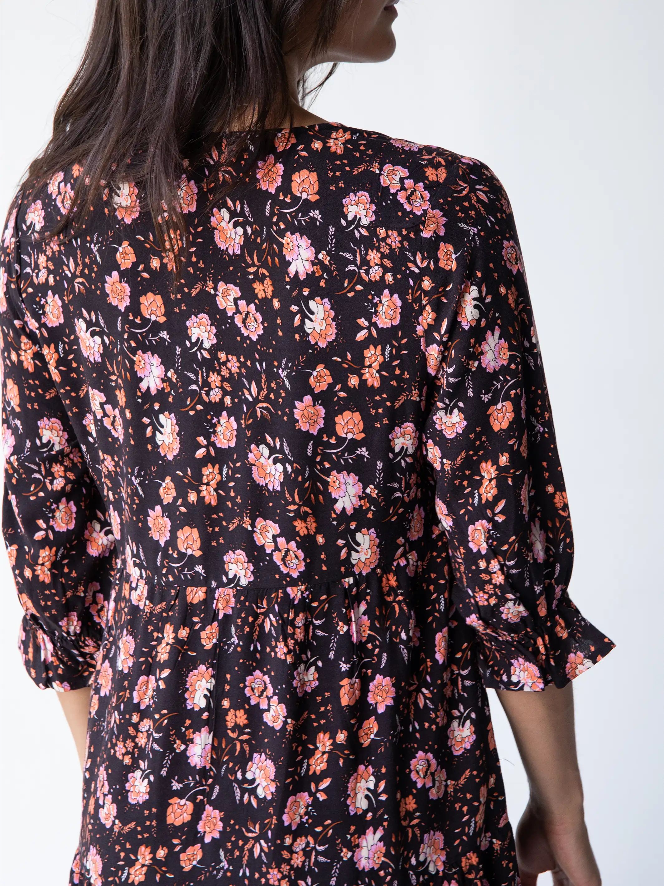 Vivian Maxi Dress - Brown Cream Floral sold by NATURAL LIFE product image thumbnail 5