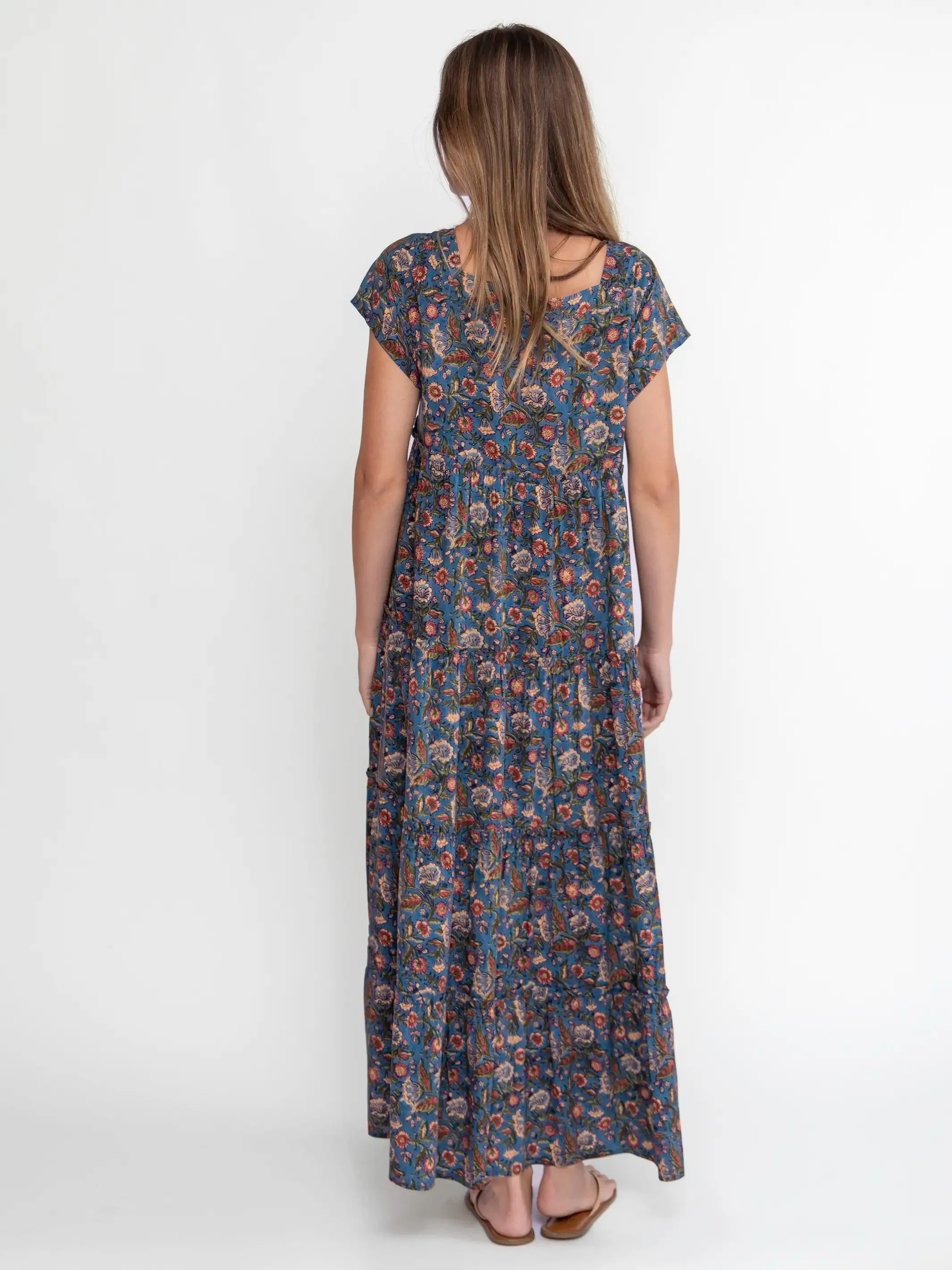 Berkley Maxi Dress - Tan Blue Floral sold by NATURAL LIFE product image thumbnail 3
