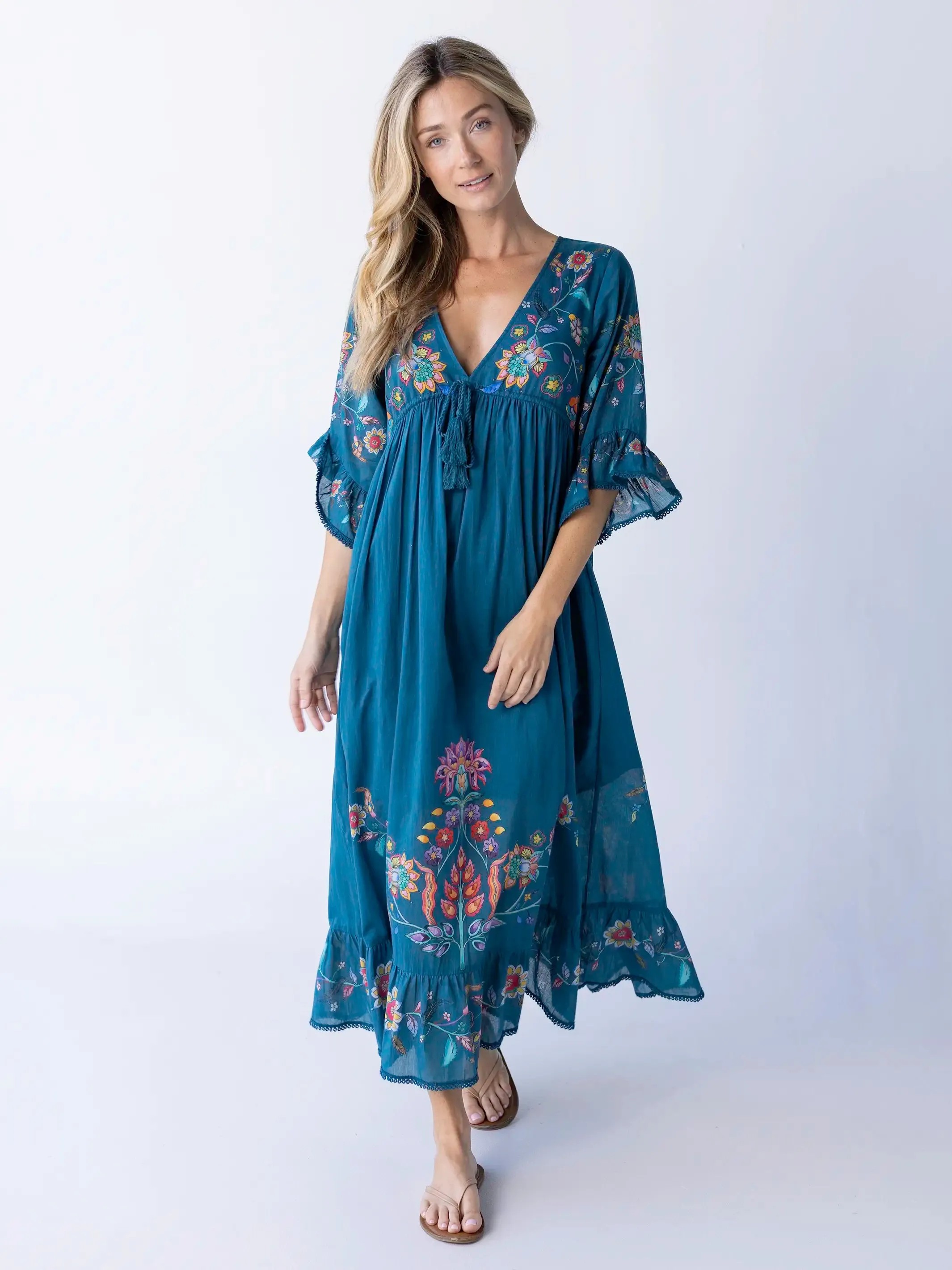 Capri Cotton Maxi Dress - Dark Teal sold by NATURAL LIFE product image thumbnail 2