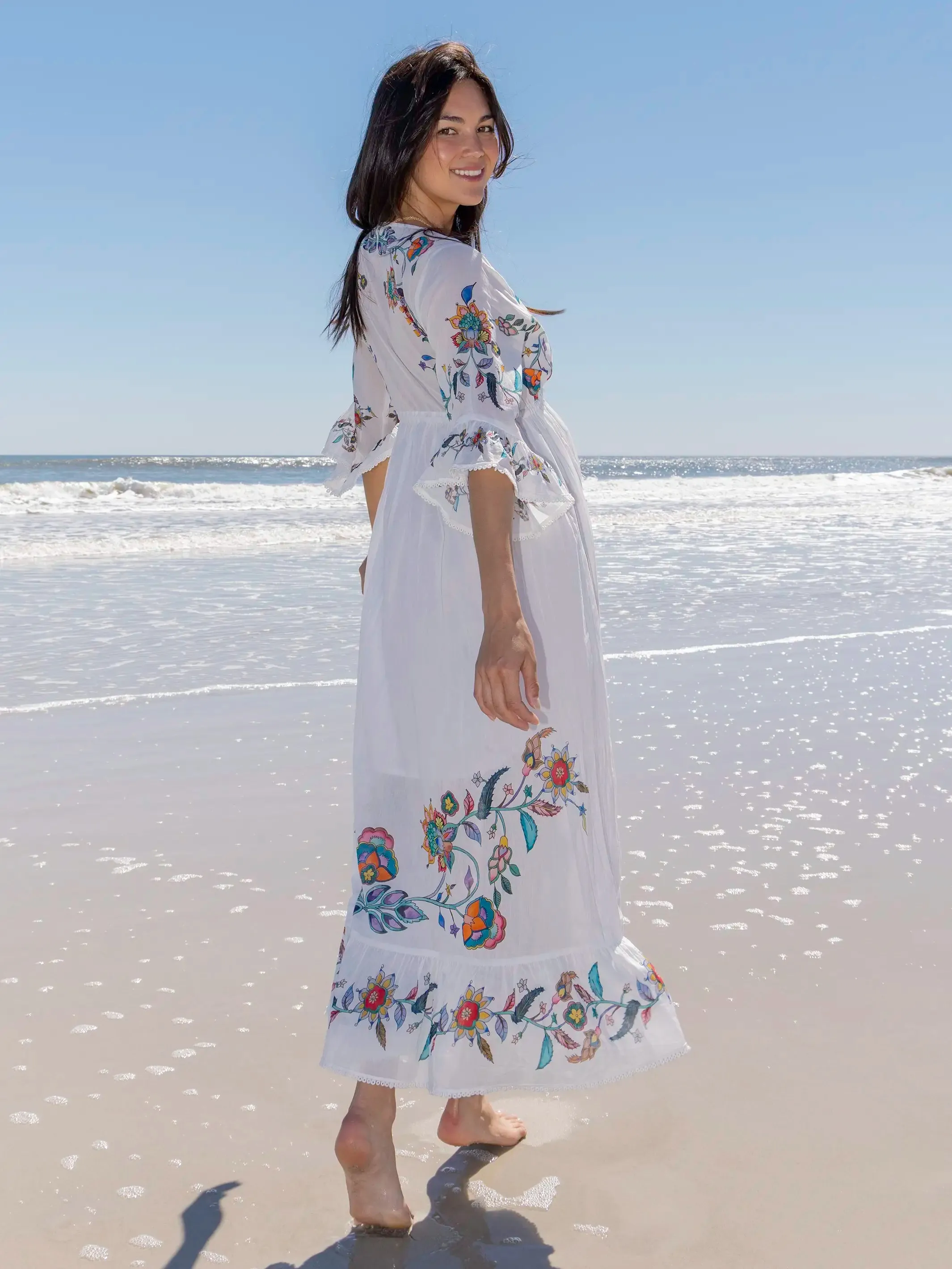 Capri Cotton Maxi Dress - White sold by NATURAL LIFE product image thumbnail 2