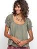Sweet Nothings Embroidered Cotton Top - Olive sold by NATURAL LIFE