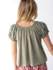 Sweet Nothings Embroidered Cotton Top - Olive sold by NATURAL LIFE