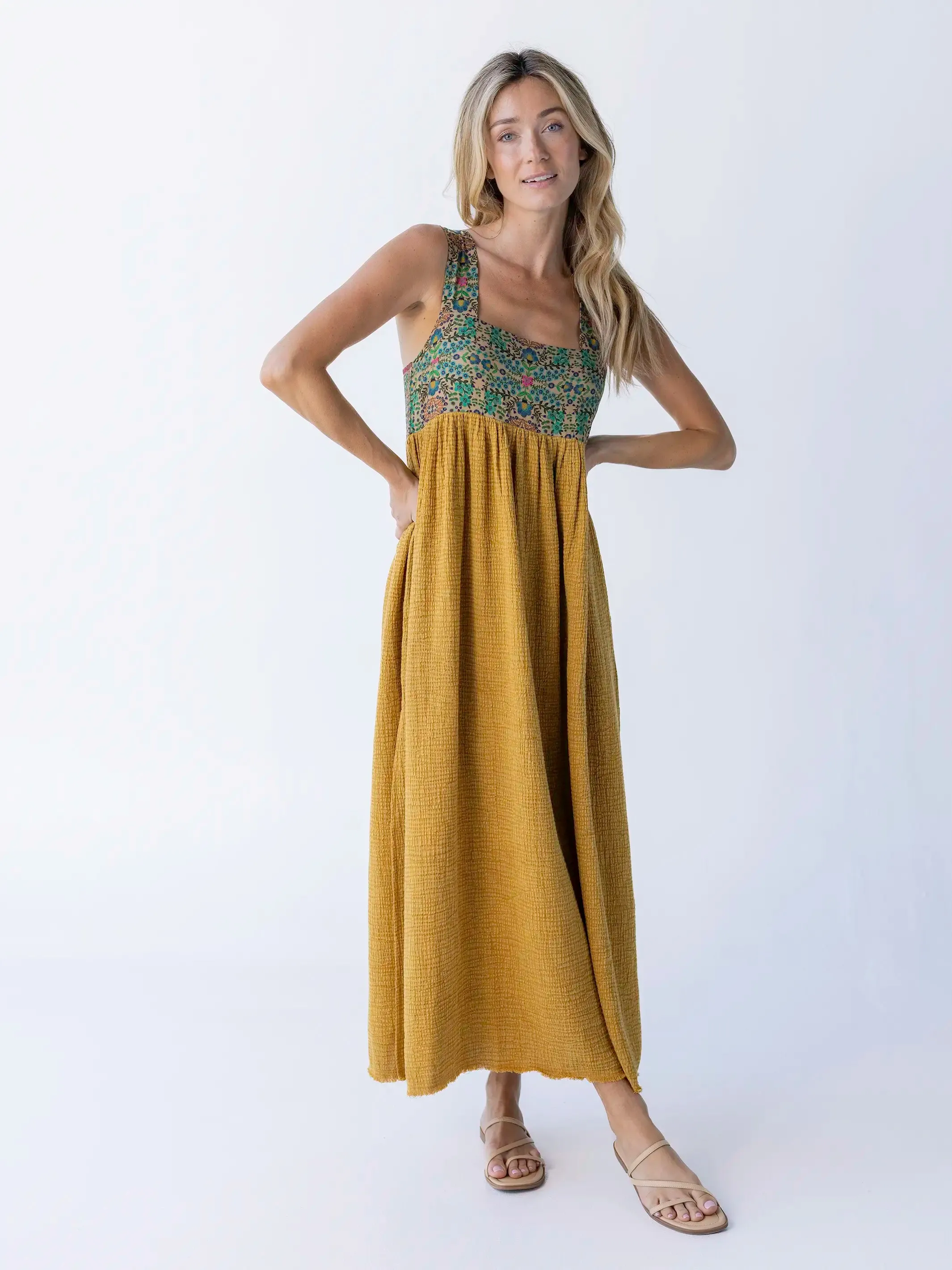 Tricia Maxi Dress - Mustard Gauze sold by NATURAL LIFE product image thumbnail 4