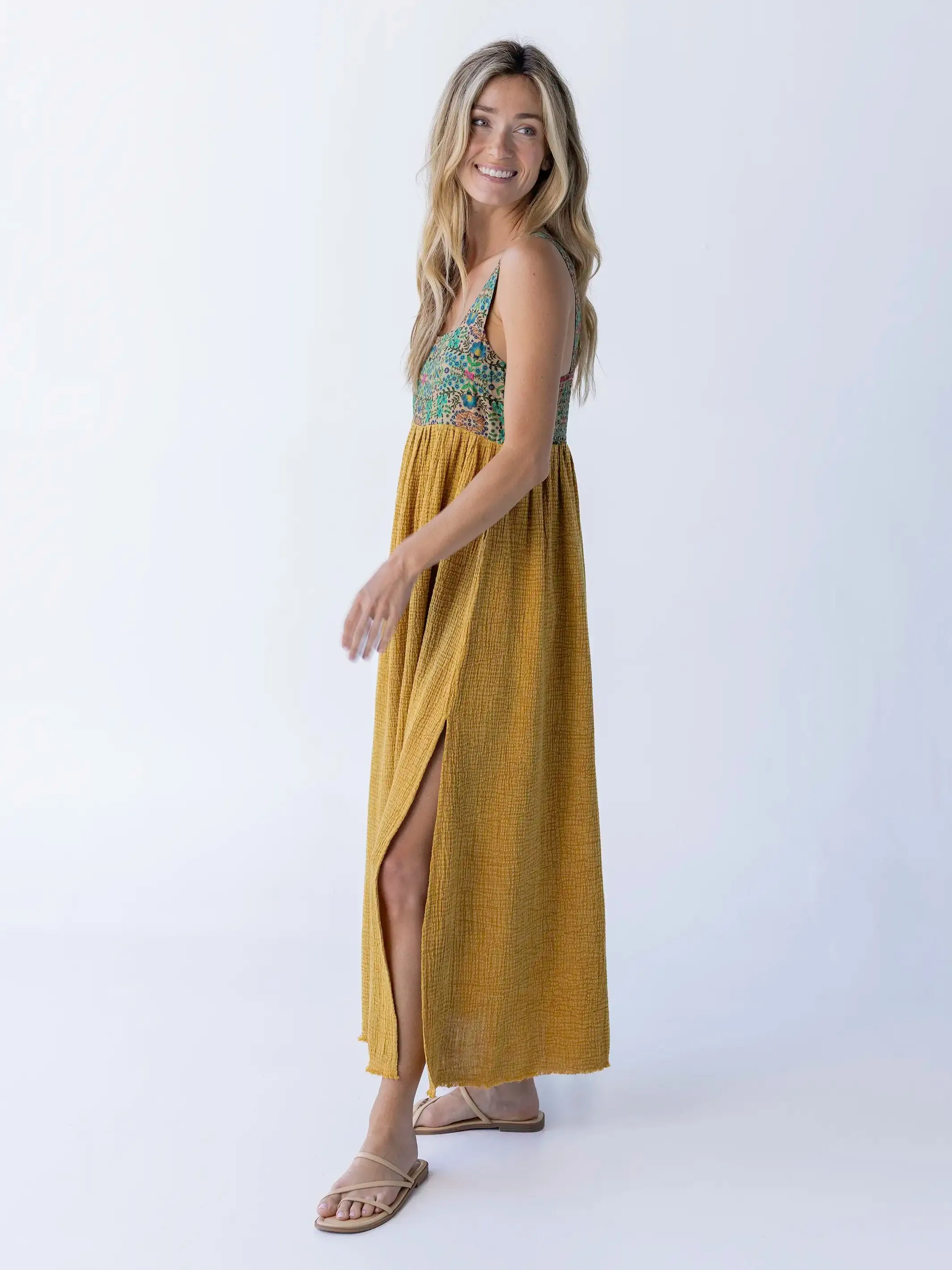 Tricia Maxi Dress - Mustard Gauze sold by NATURAL LIFE product image thumbnail 3