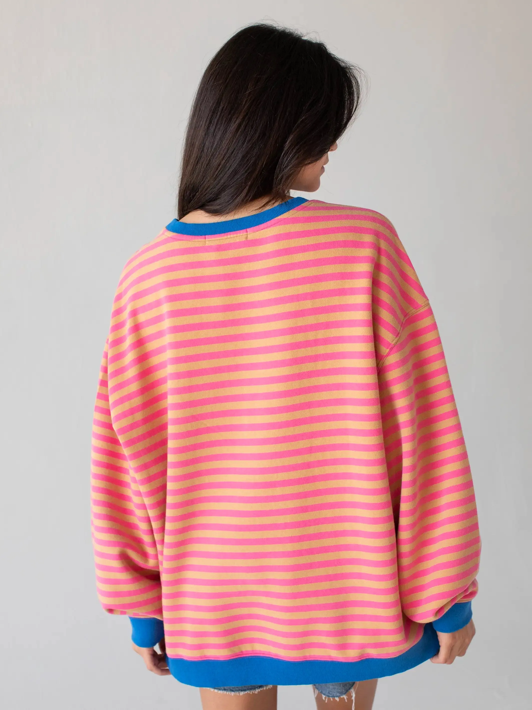 Oversized Striped Crewneck - Candy Pop sold by NATURAL LIFE product image thumbnail 2