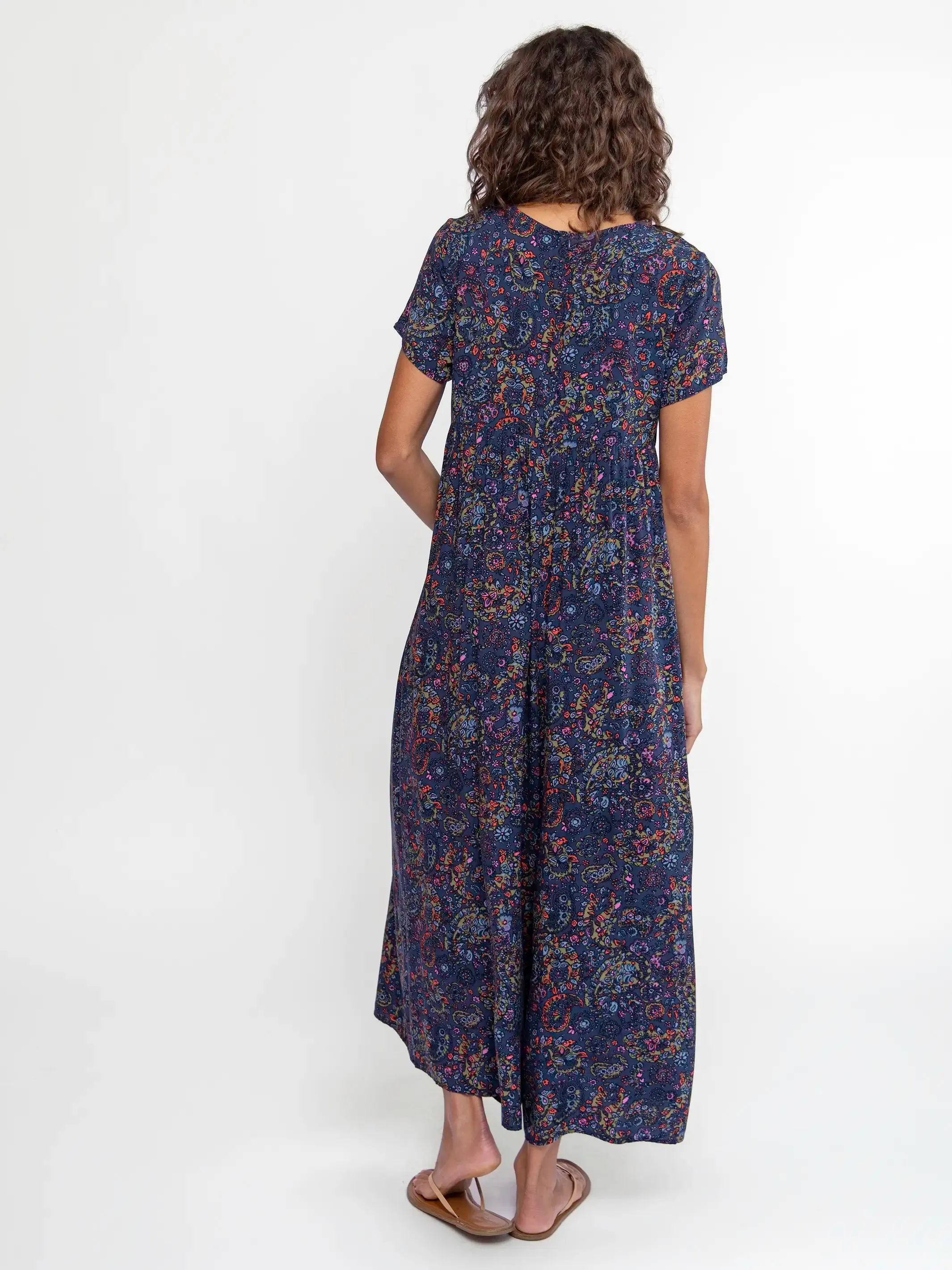 Avery Wide-Leg Jumpsuit - Retro Paisley Navy sold by NATURAL LIFE product image thumbnail 3