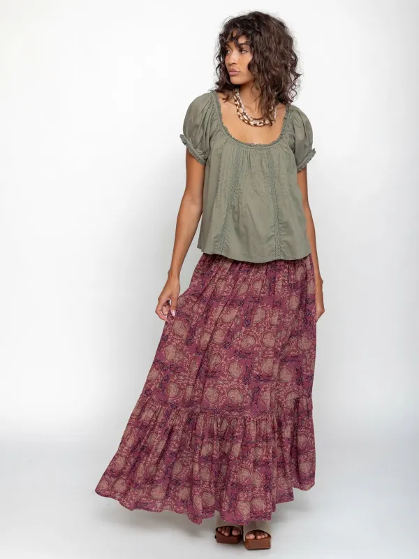 Flora Convertible Maxi Skirt - Mauve India Vines sold by NATURAL LIFE