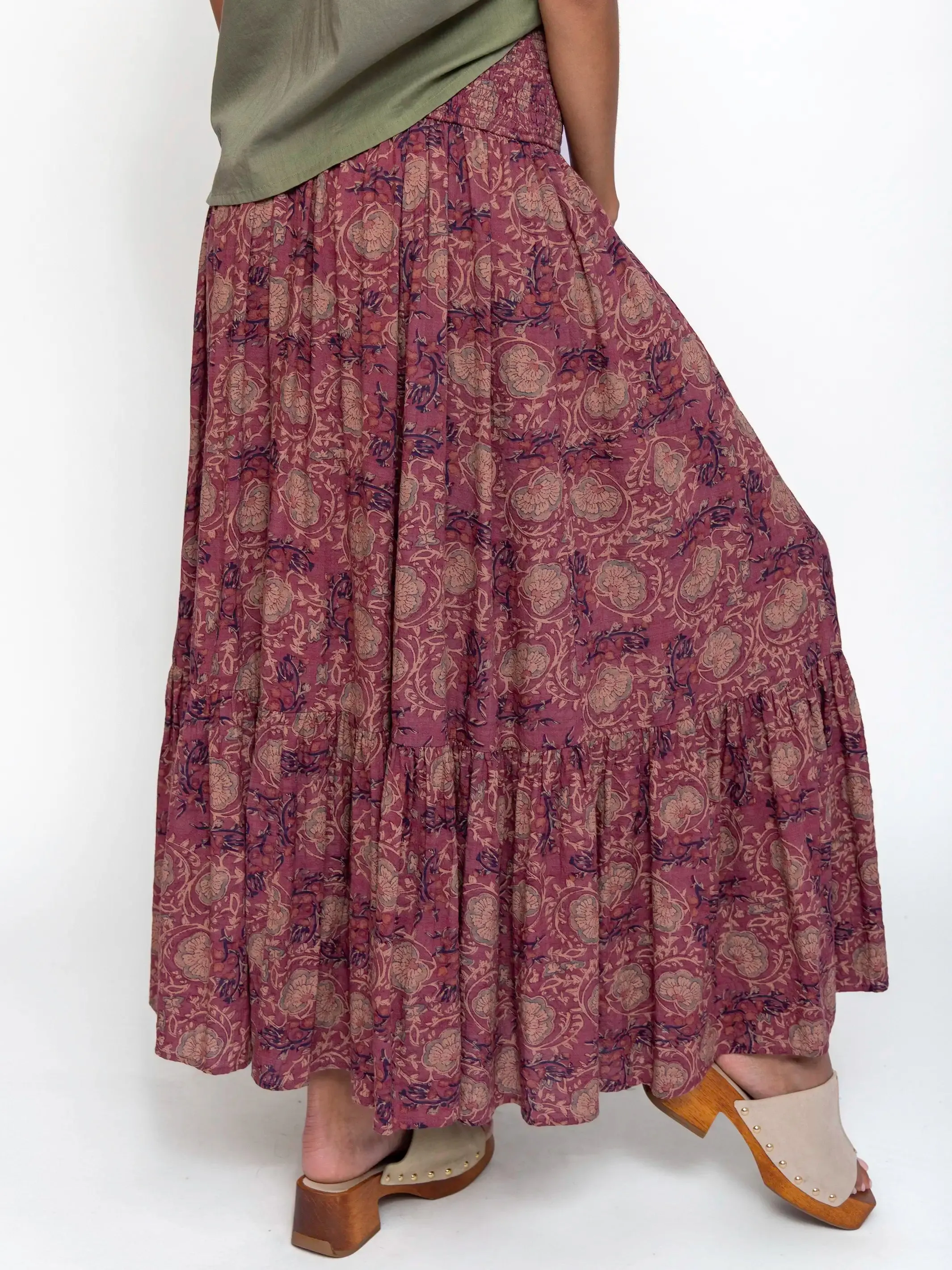Flora Convertible Maxi Skirt - Mauve India Vines sold by NATURAL LIFE product image thumbnail 3
