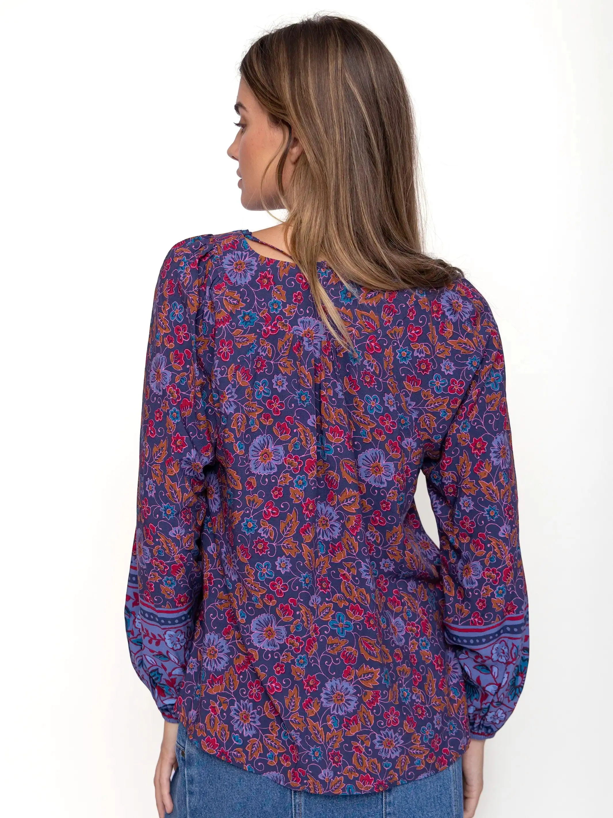 Rowan Top - Fiona Border Indigo sold by NATURAL LIFE product image thumbnail 2