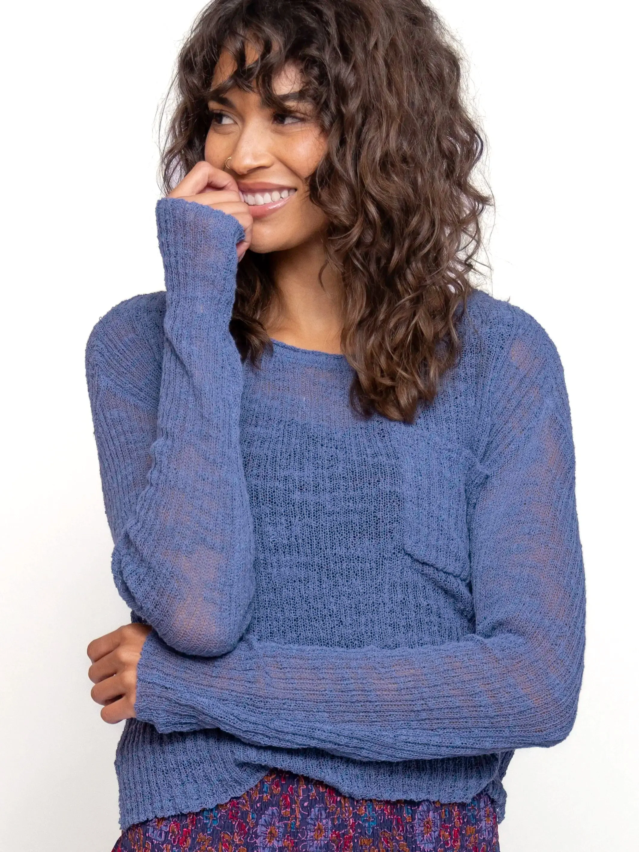 Patti Layering Sweater - Heather Blue sold by NATURAL LIFE product image thumbnail 3