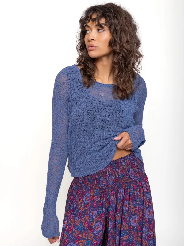 Patti Layering Sweater - Heather Blue made by NATURAL LIFE