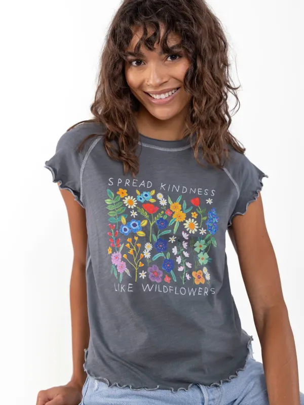 Lily Cotton Short Sleeve Tee Shirt - Spread Kindness sold by NATURAL LIFE
