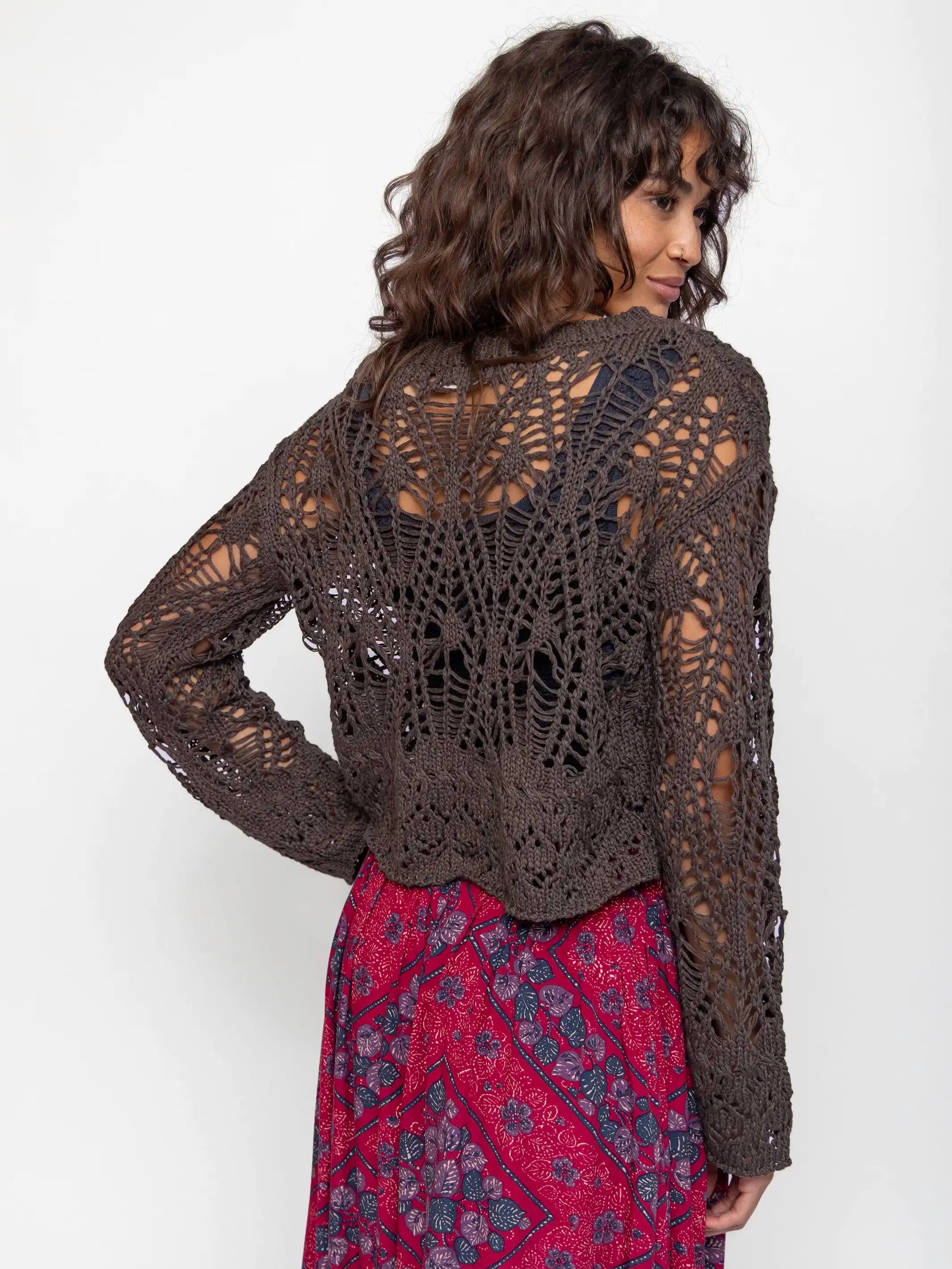 Pointelle Layering Sweater - Charcoal sold by NATURAL LIFE product image thumbnail 3
