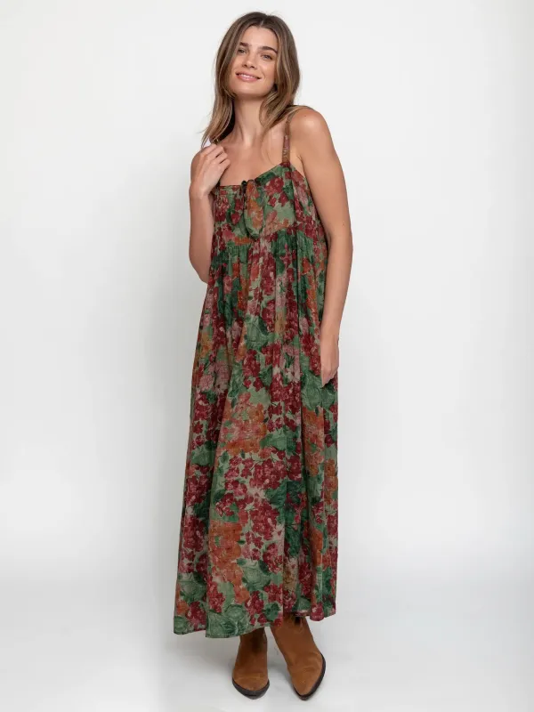 Patti Tie-Front Maxi Dress - Painted Floral Blooms sold by NATURAL LIFE