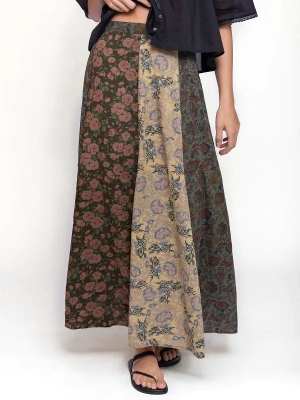 Valentina Maxi Skirt - Sage Cream Floral sold by NATURAL LIFE
