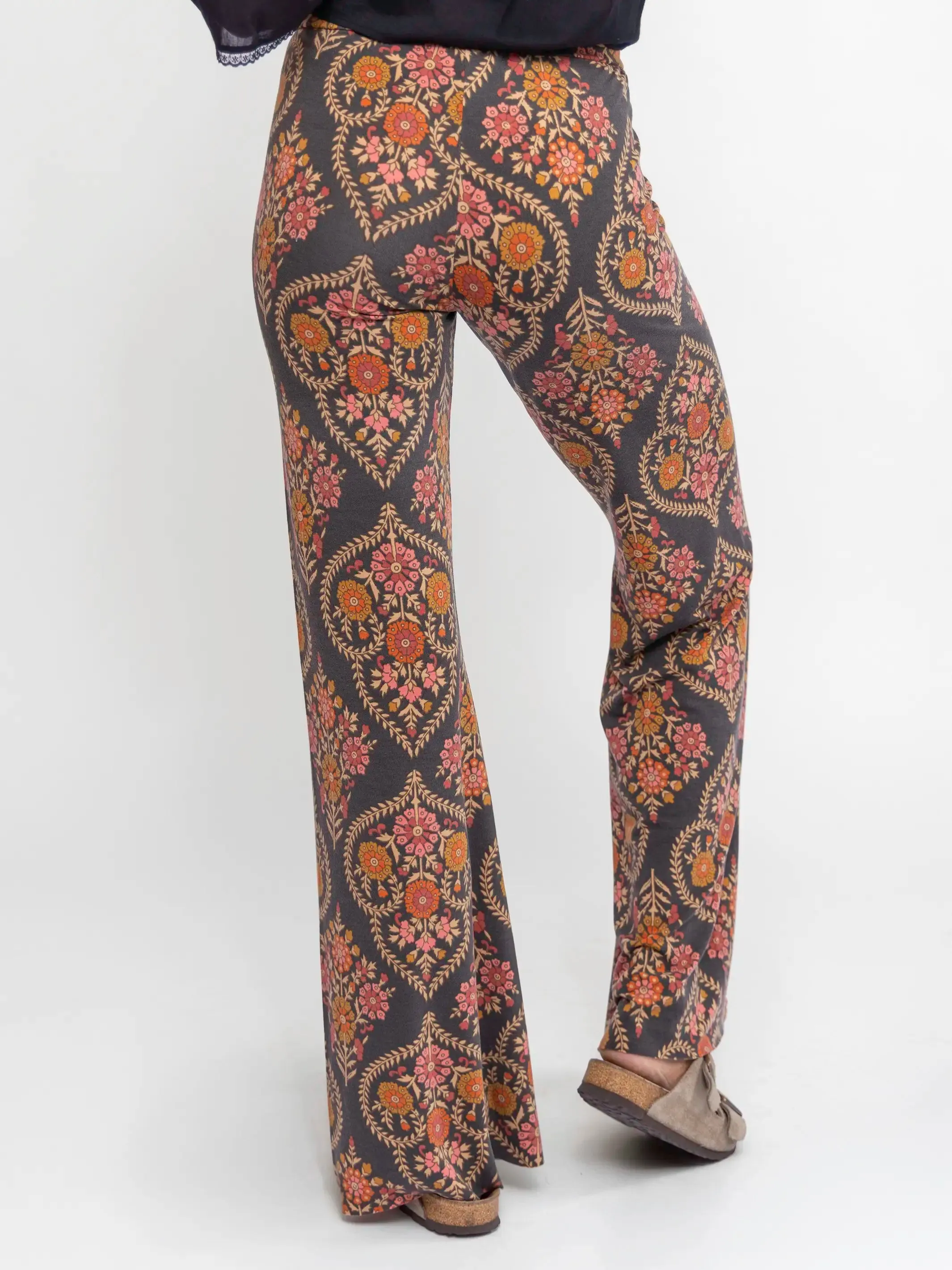 Cali Knit Flare Pant - Charcoal Willow Medallion sold by NATURAL LIFE product image thumbnail 3