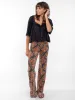 Cali Knit Flare Pant - Charcoal Willow Medallion sold by NATURAL LIFE