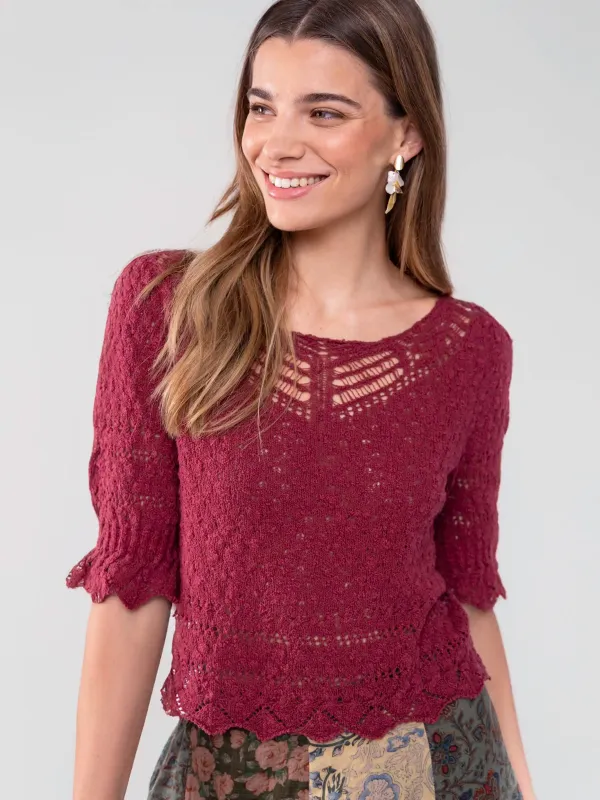 Out & About Sweater Top - Maroon sold by NATURAL LIFE