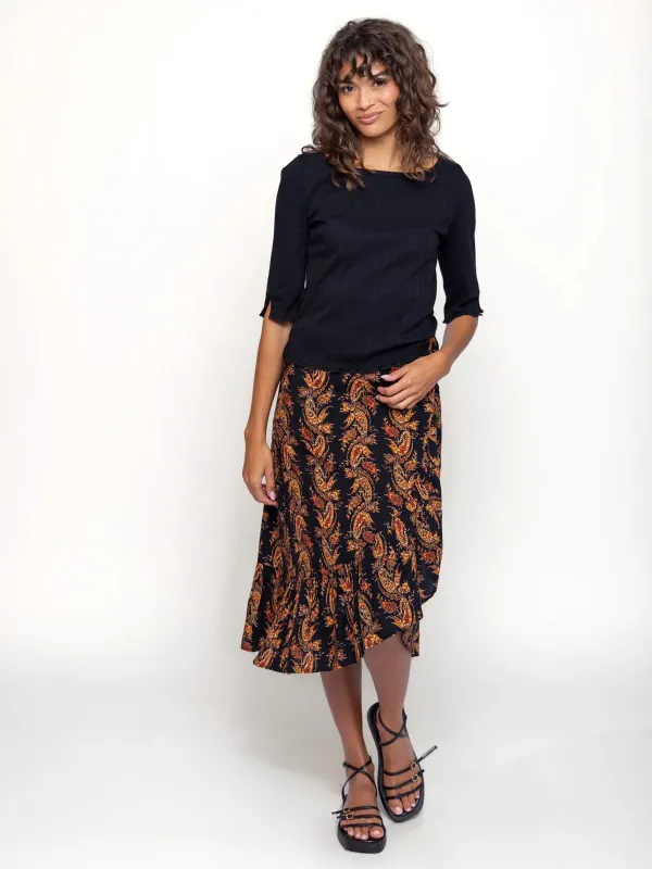 Sabrina Ruffle Wrap Skirt - Paisley Stripe sold by NATURAL LIFE