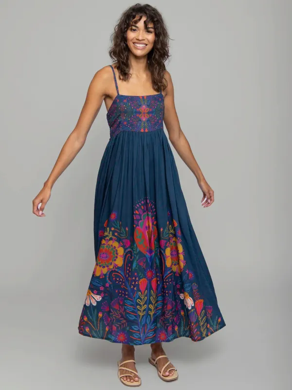 Bailey Maxi Dress - Navy Folk Garden sold by NATURAL LIFE