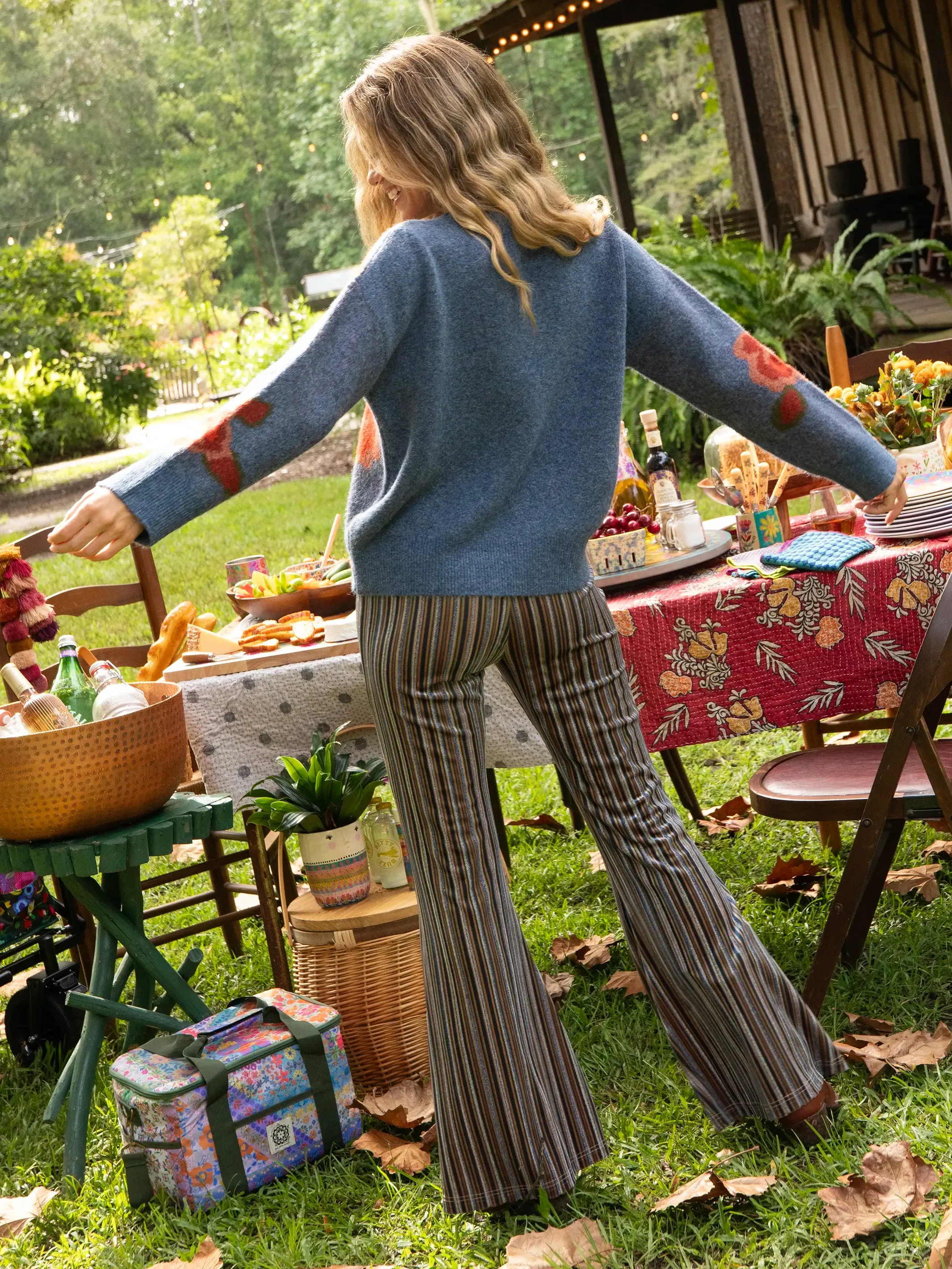 Rosie Jacquard Pullover Sweater - Denim Rose sold by NATURAL LIFE product image thumbnail 3