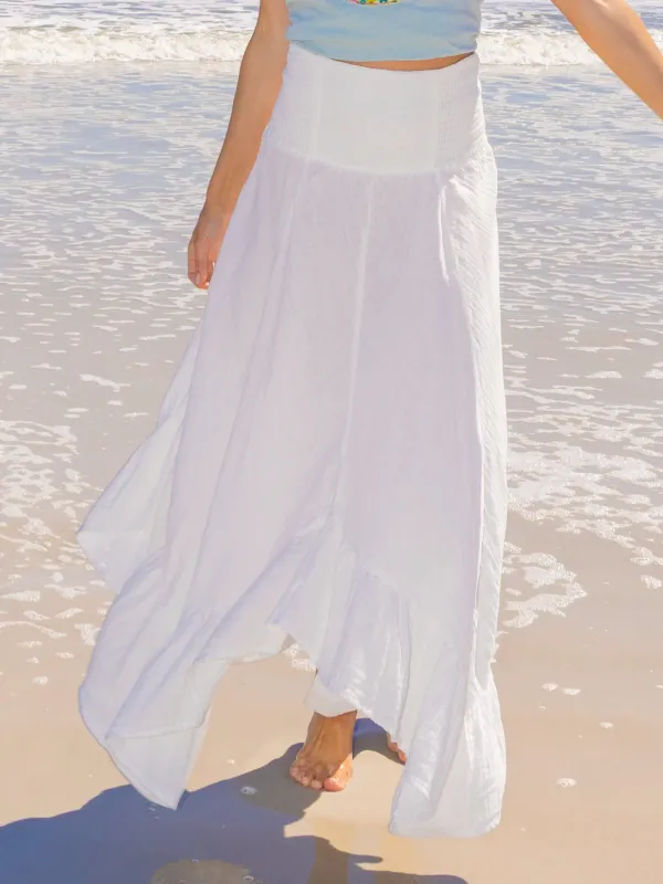 Feelin' Alive Convertible Midi Skirt - White Cotton sold by NATURAL LIFE