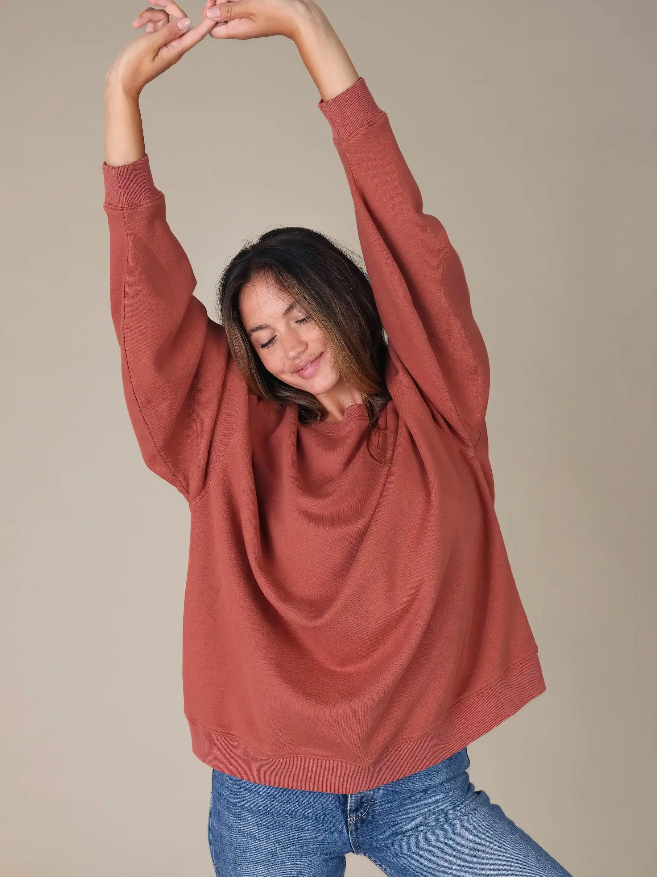 Oversized Crewneck Pullover - Rust sold by NATURAL LIFE product image thumbnail 4