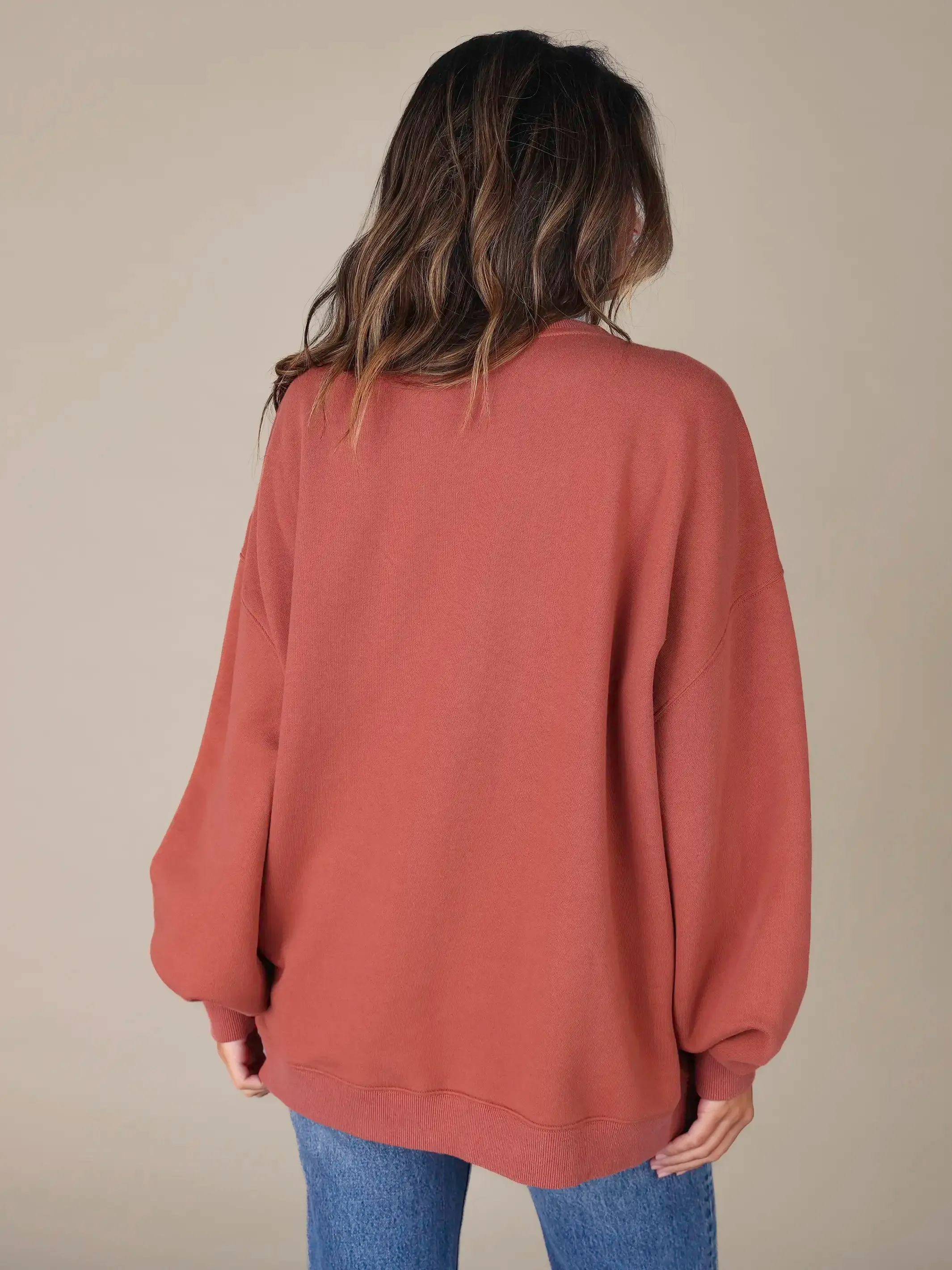 Oversized Crewneck Pullover - Rust sold by NATURAL LIFE product image thumbnail 2