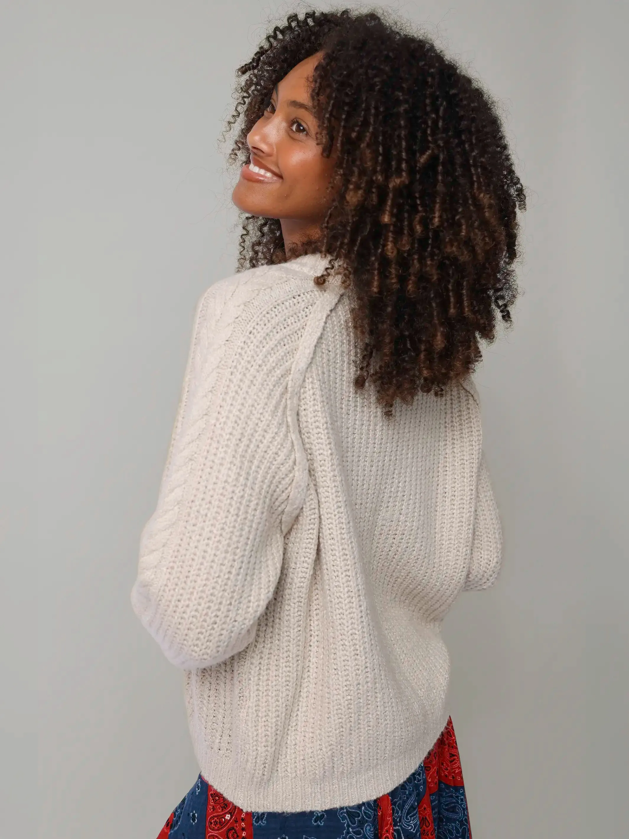 Super Soft Cable Knit Sweater - Ivory sold by NATURAL LIFE product image thumbnail 3