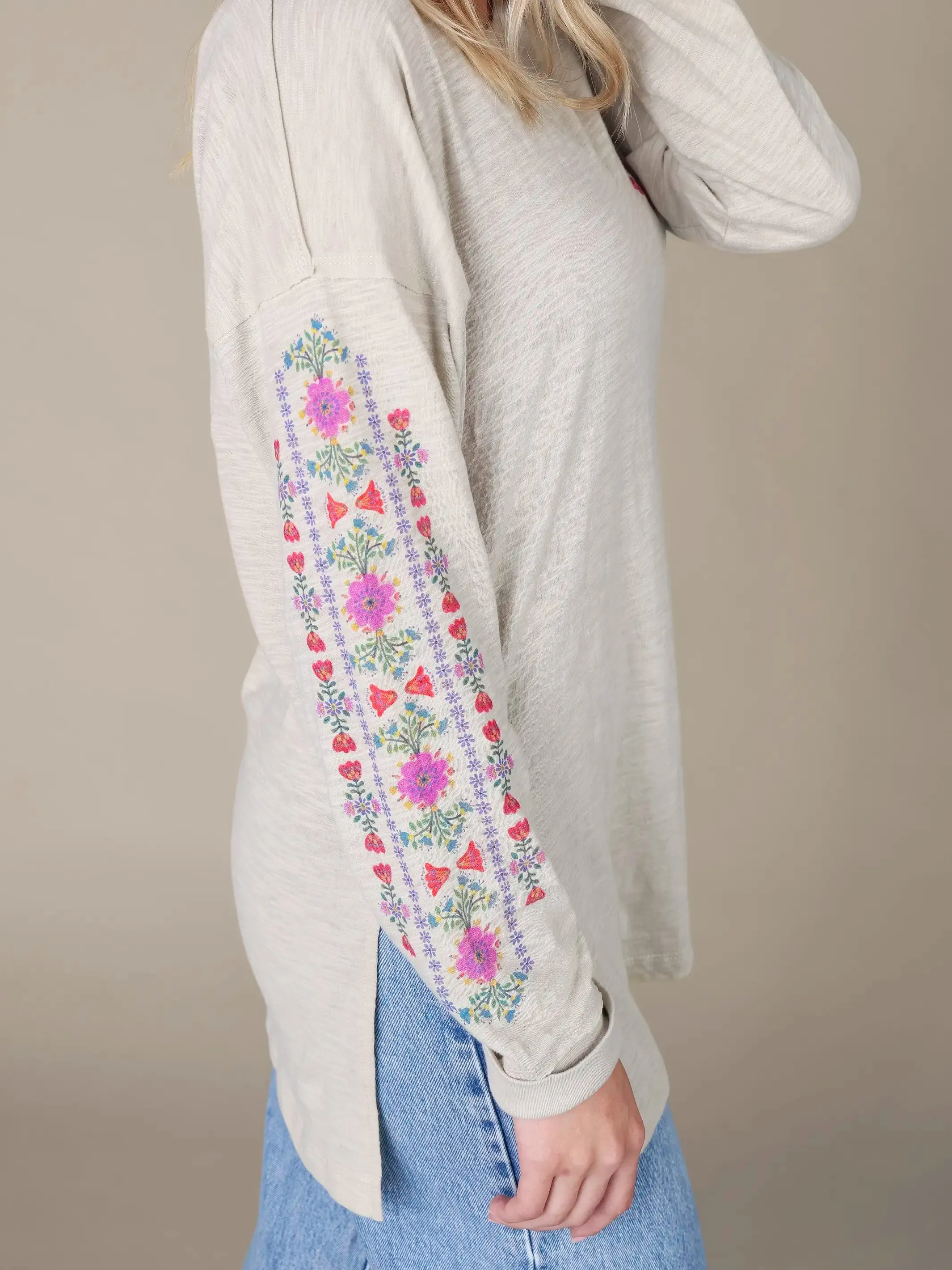 Arden Long Sleeve Cotton Tee Shirt - Moonstruck sold by NATURAL LIFE product image thumbnail 5