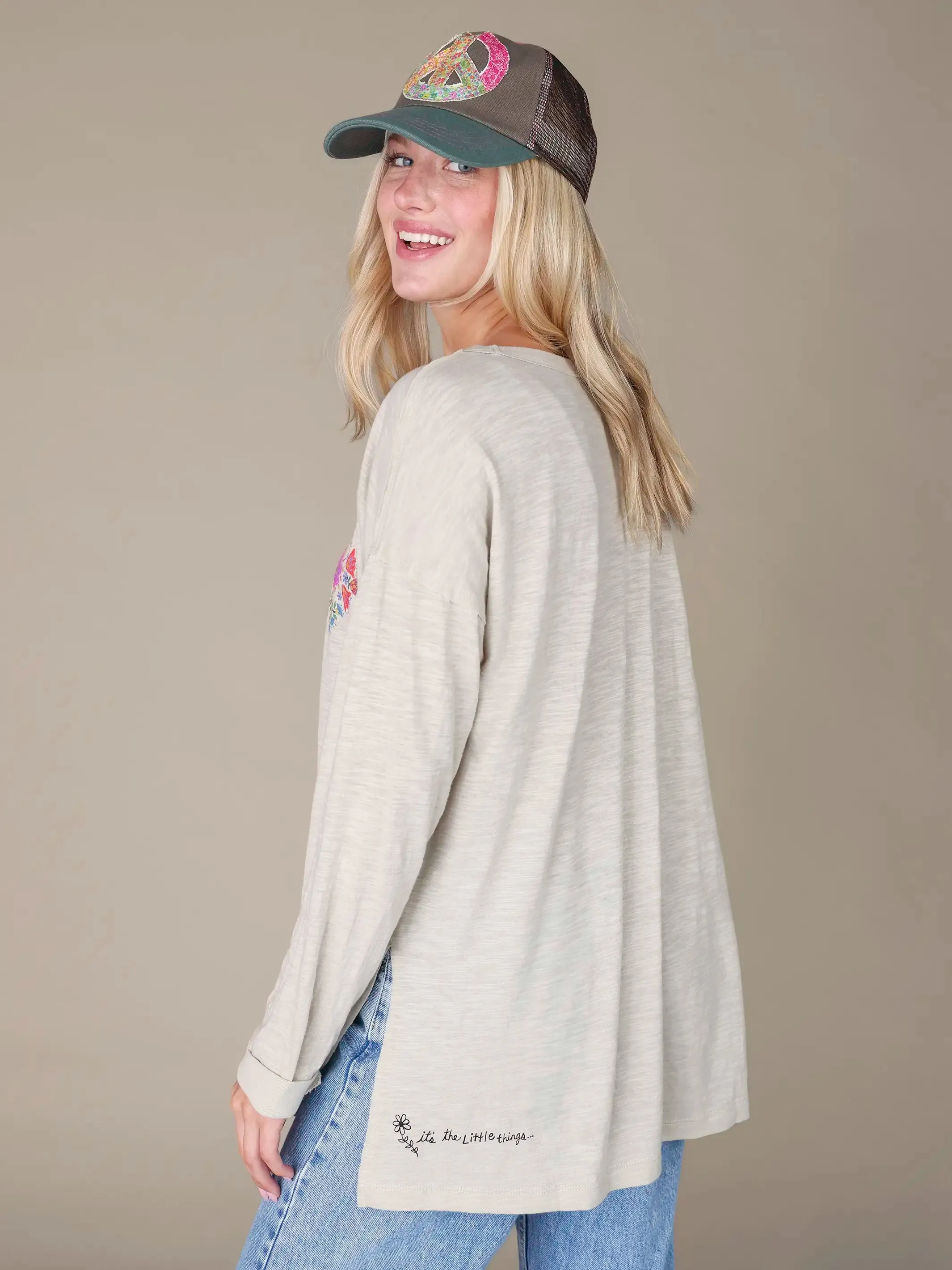 Arden Long Sleeve Cotton Tee Shirt - Moonstruck sold by NATURAL LIFE product image thumbnail 2
