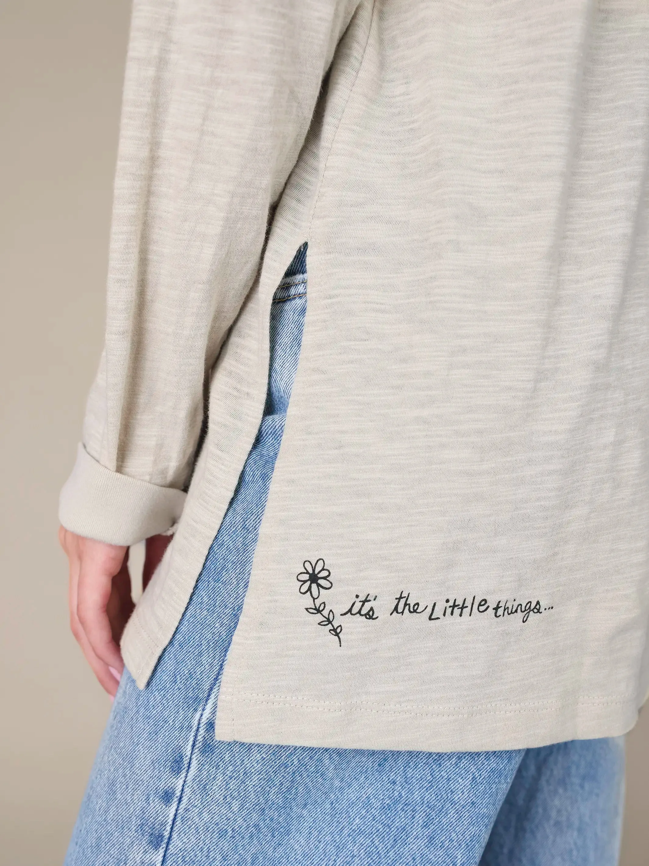 Arden Long Sleeve Cotton Tee Shirt - Moonstruck sold by NATURAL LIFE product image thumbnail 3