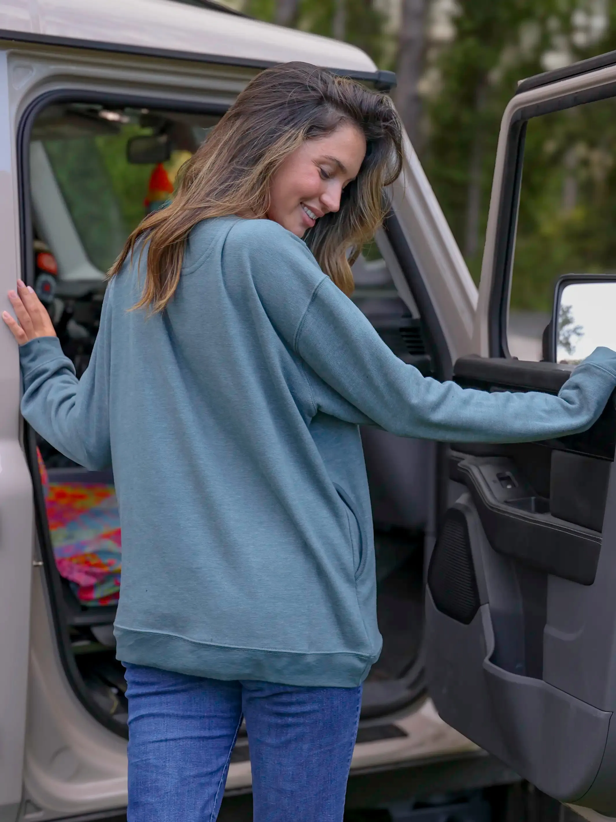 Comfy Pocket Sweatshirt - Let's Just Go Indigo sold by NATURAL LIFE product image thumbnail 2