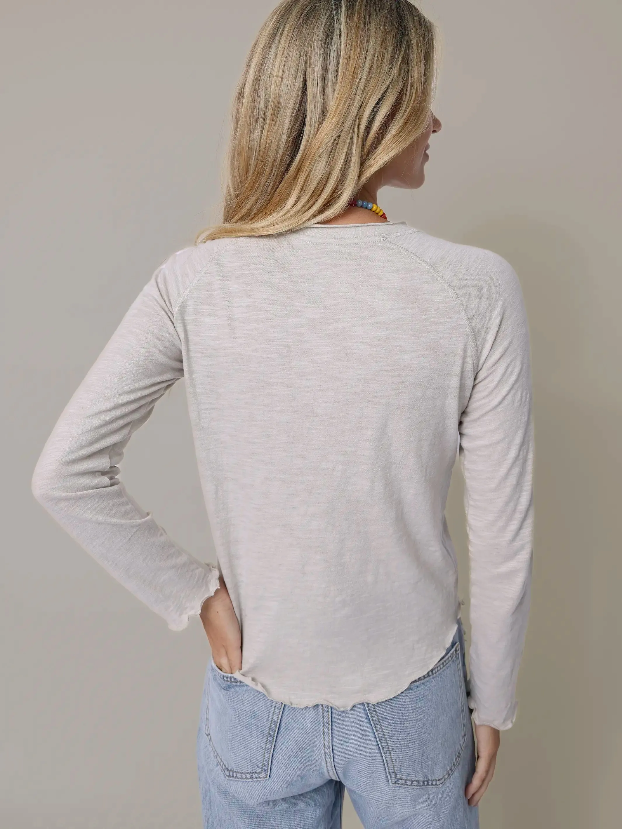 Lily Cotton Long Sleeve Tee Shirt - Moonstone Van sold by NATURAL LIFE product image thumbnail 3