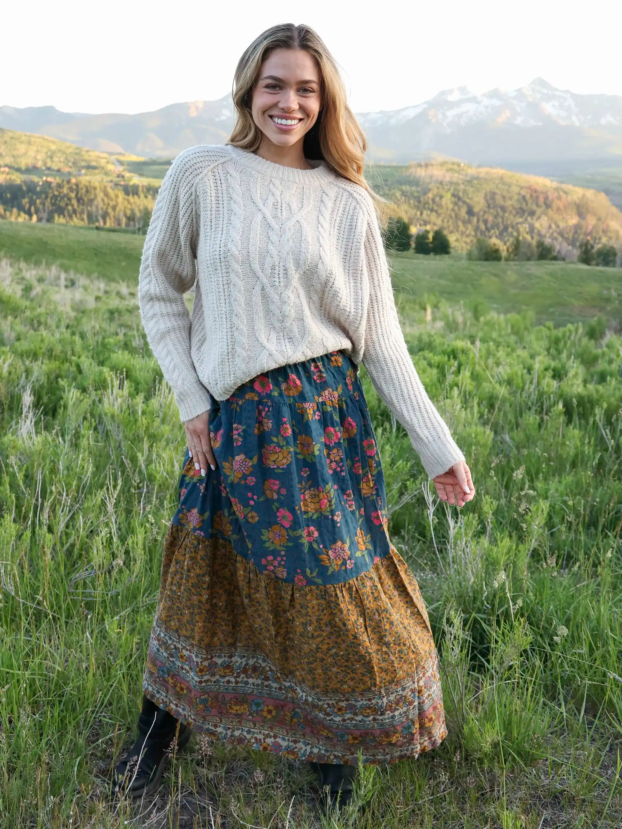 Camille Maxi Skirt - Riviera Batik Blue sold by NATURAL LIFE product image thumbnail 4