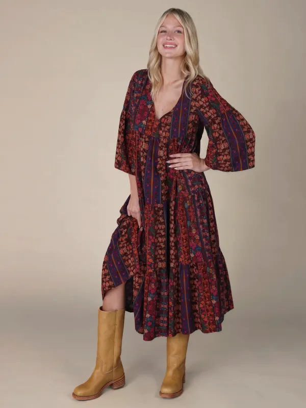 Charlotte Midi Dress - Tropical Fuchsia Stripes sold by NATURAL LIFE