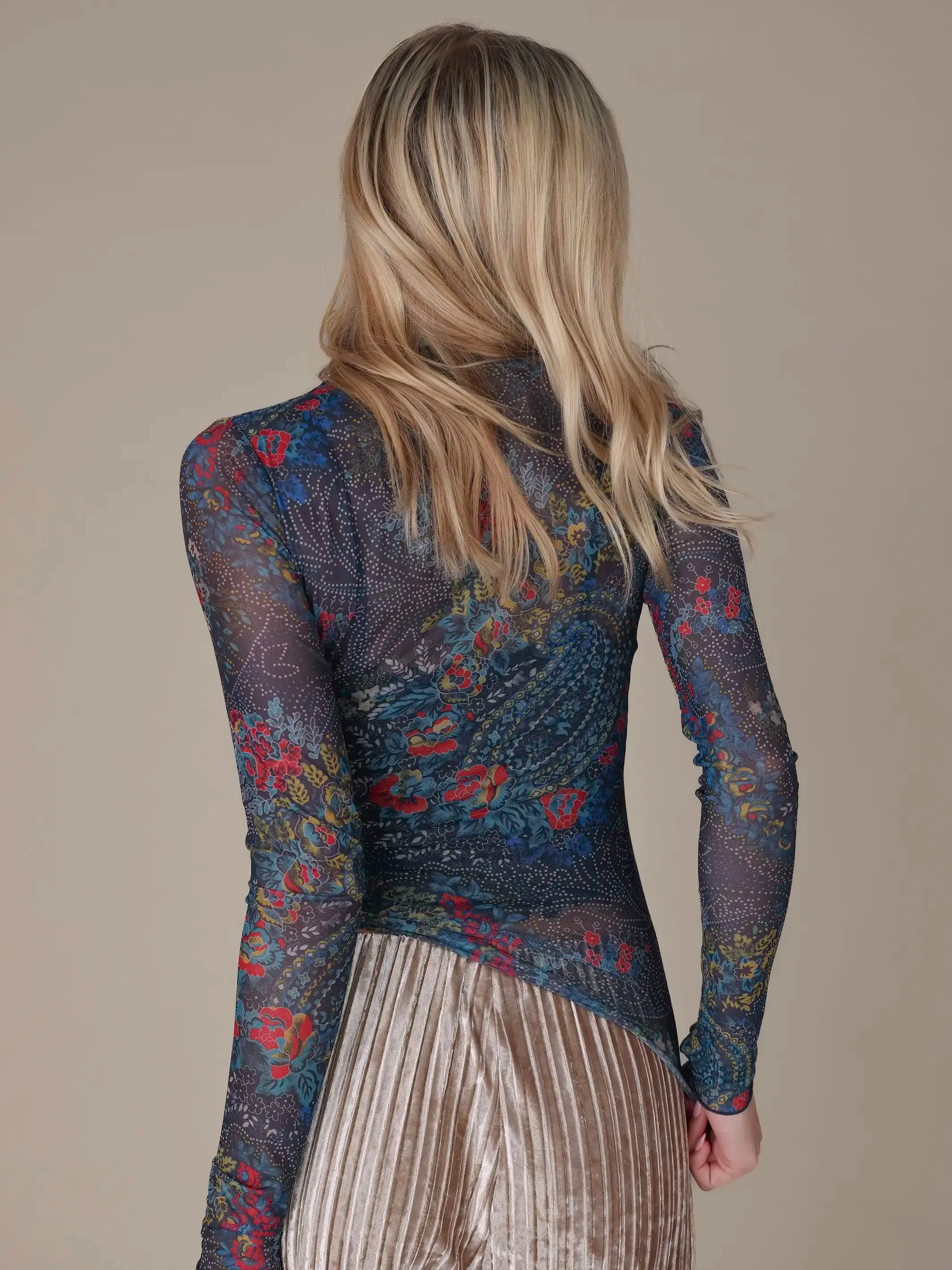 Maria Layering Top - Black Stippled Paisley sold by NATURAL LIFE product image thumbnail 2