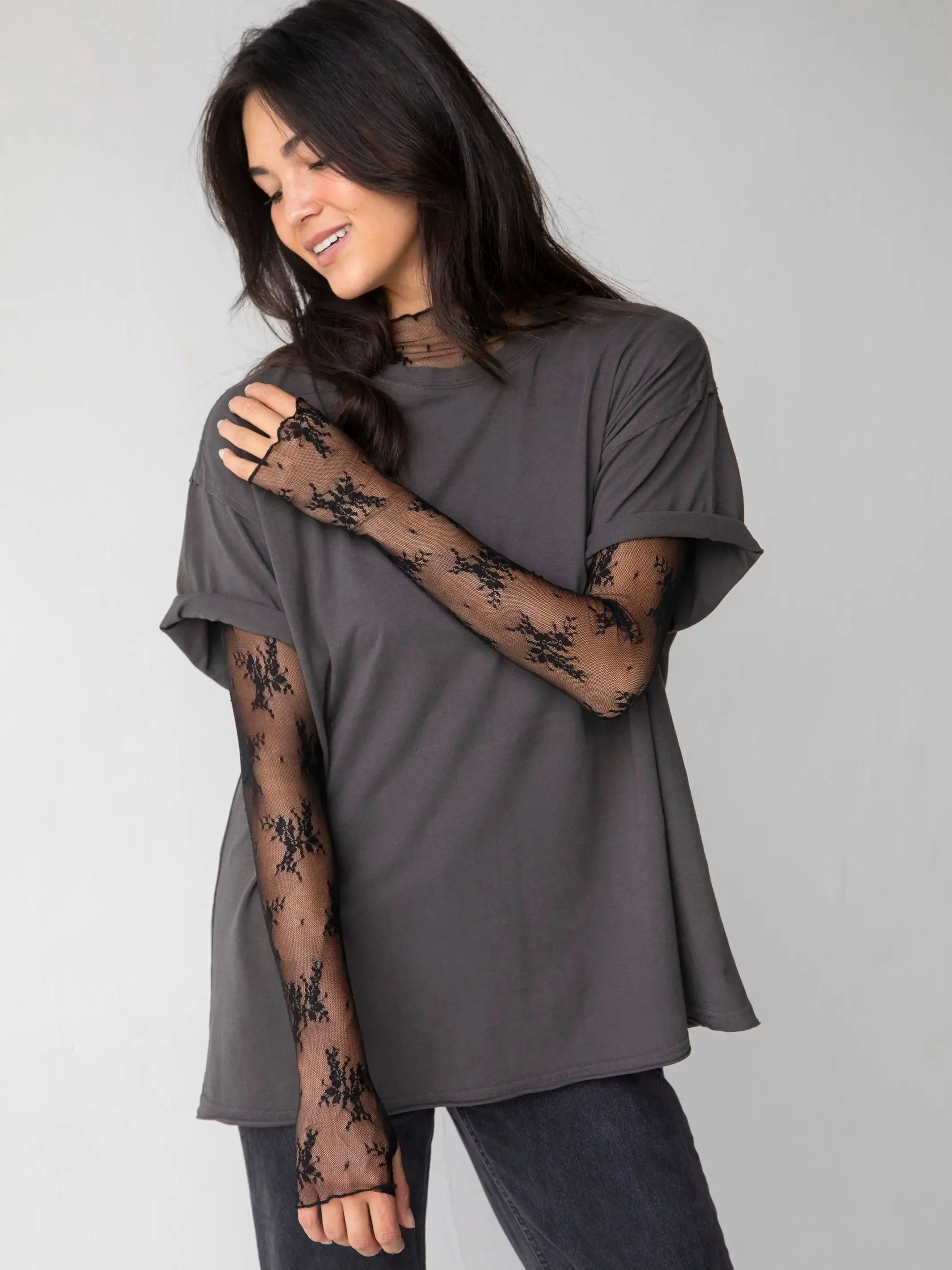 Maria Lace Layering Top - Black sold by NATURAL LIFE product image thumbnail 2
