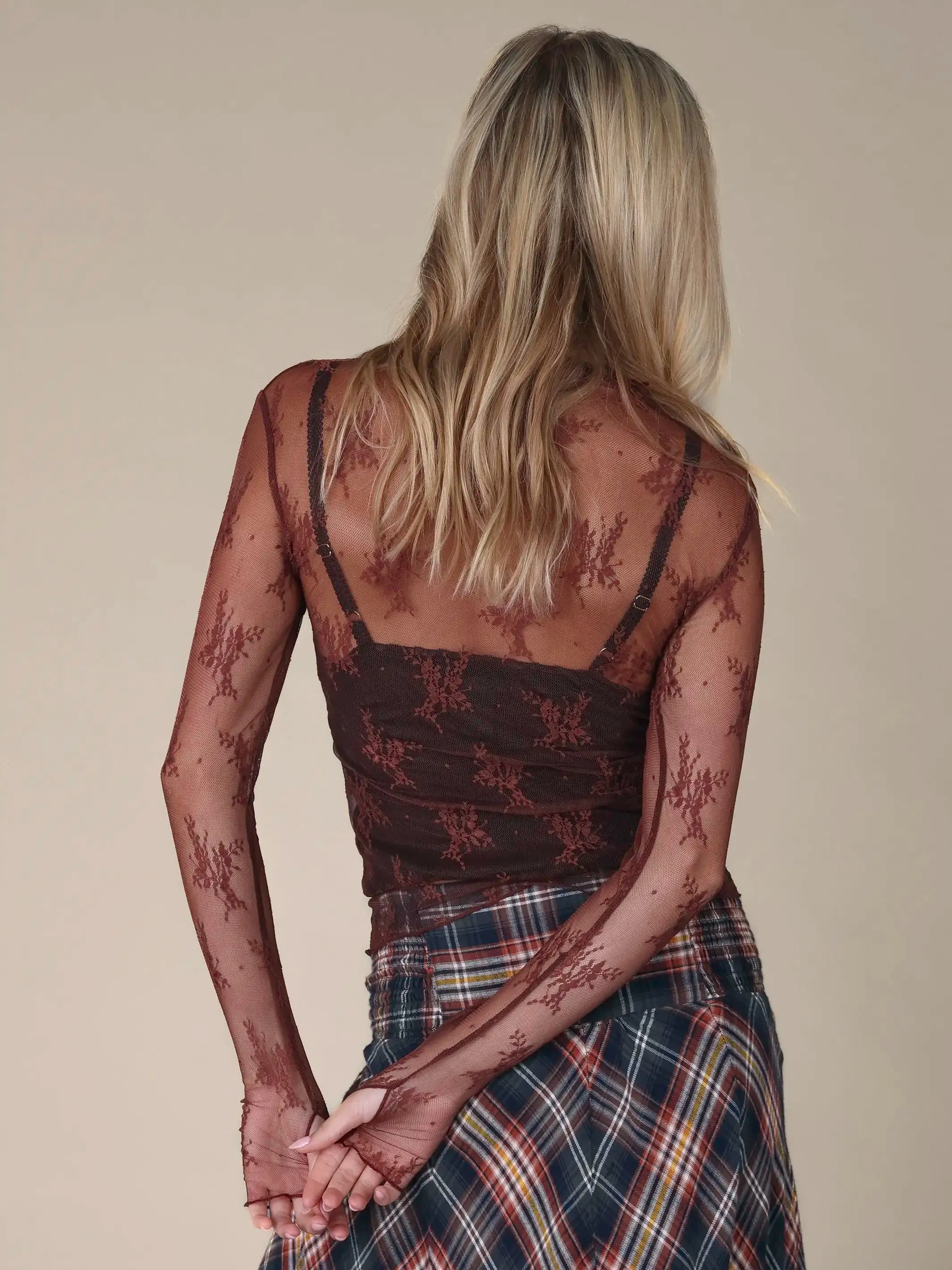 Maria Lace Layering Top - Brown sold by NATURAL LIFE product image thumbnail 2