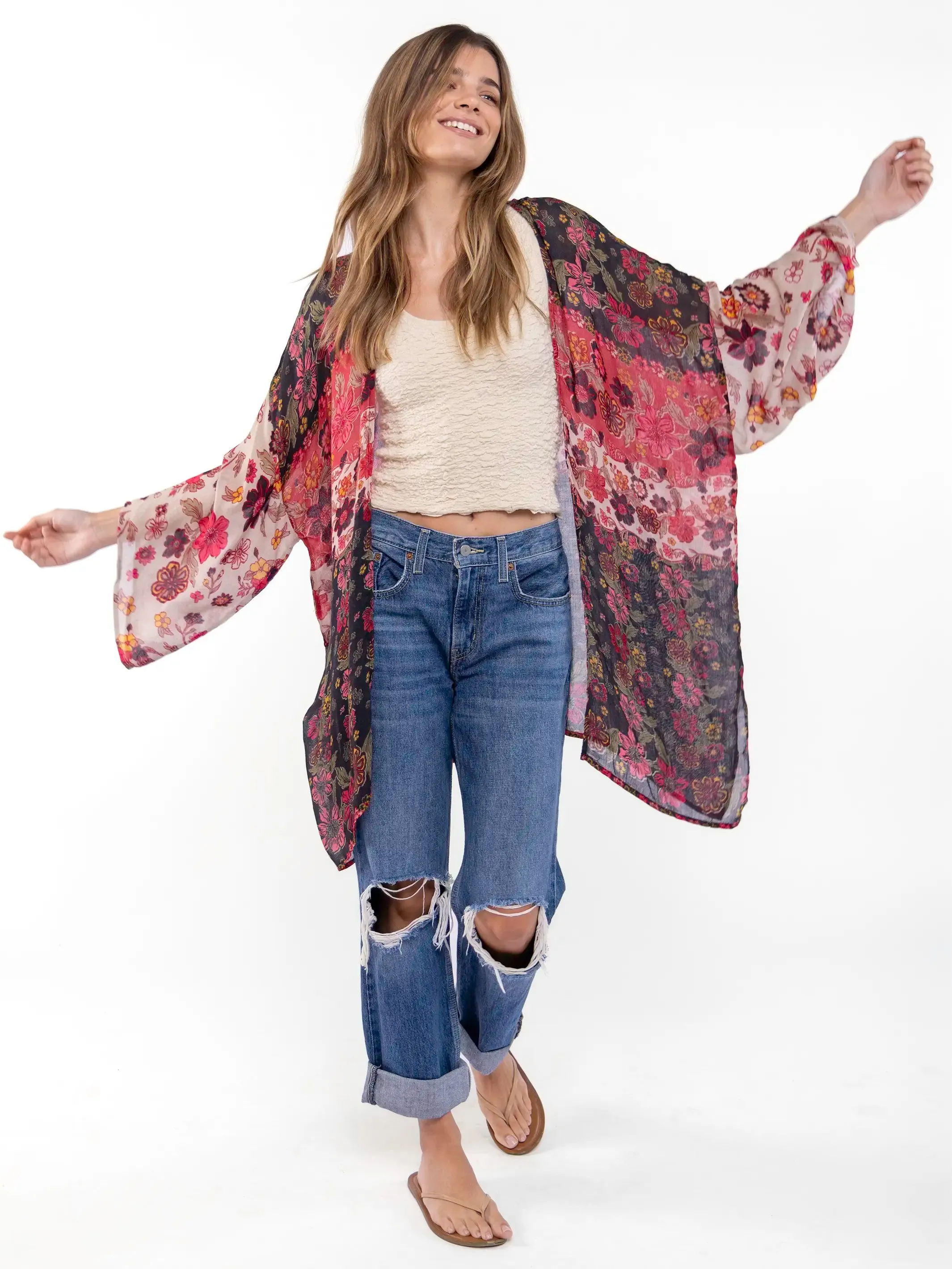 Sierra Kimono - Stella Blooms Tan sold by NATURAL LIFE product image thumbnail 2