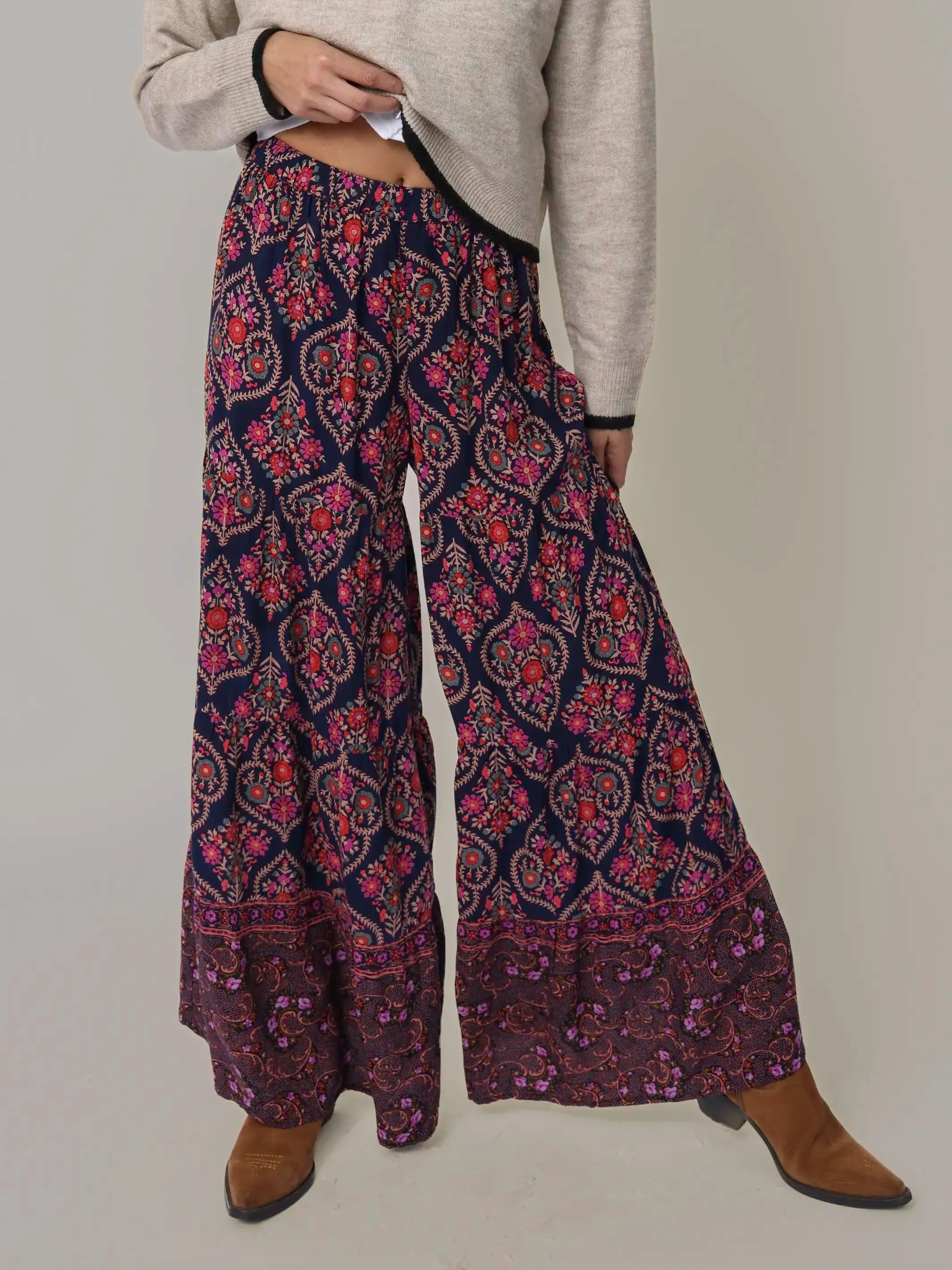 Patti Palazzo Pant - Indigo Willow Medallion sold by NATURAL LIFE product image thumbnail 2