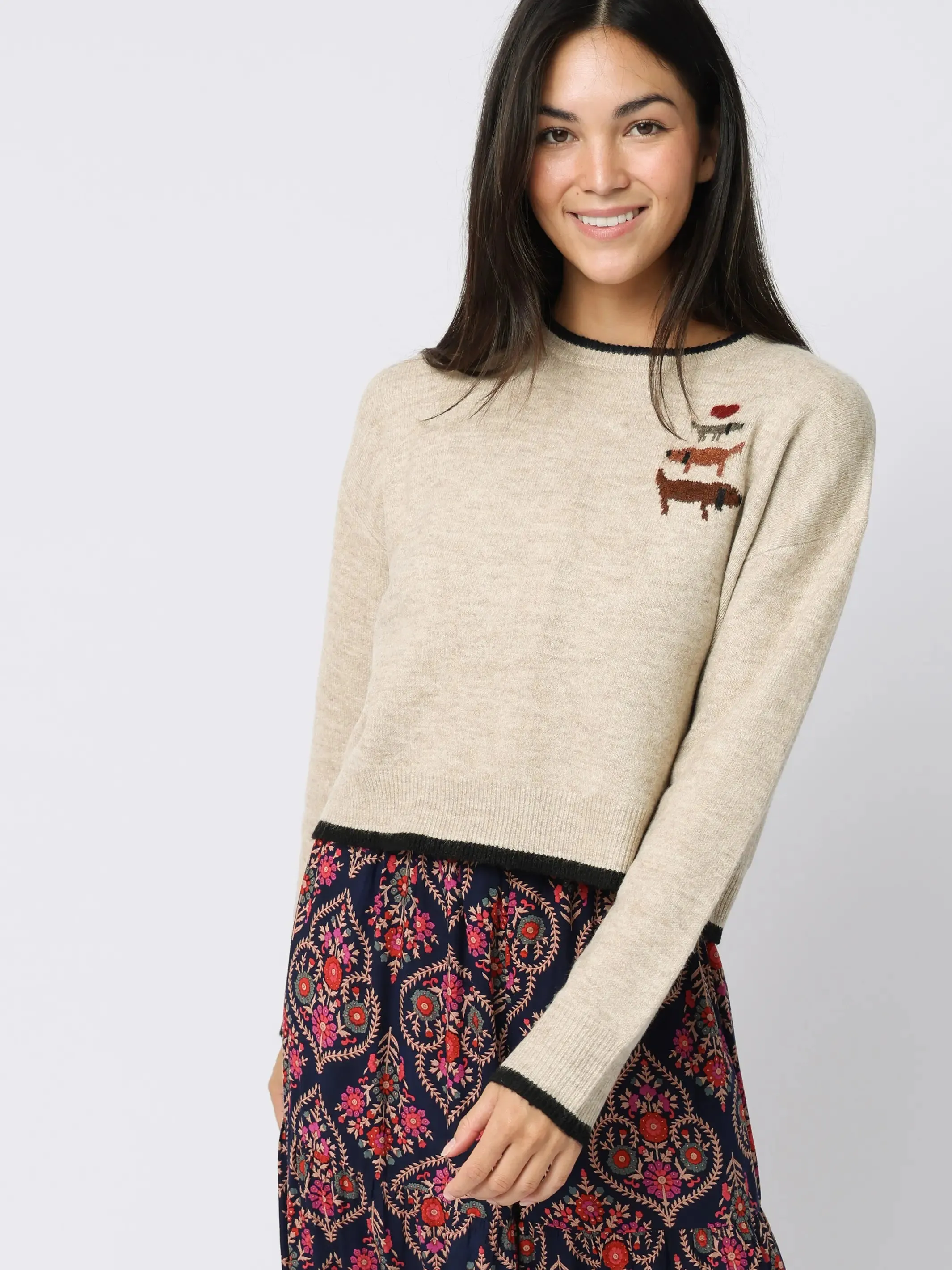 Intarsia Icon Sweater - Cream Dog sold by NATURAL LIFE product image thumbnail 2